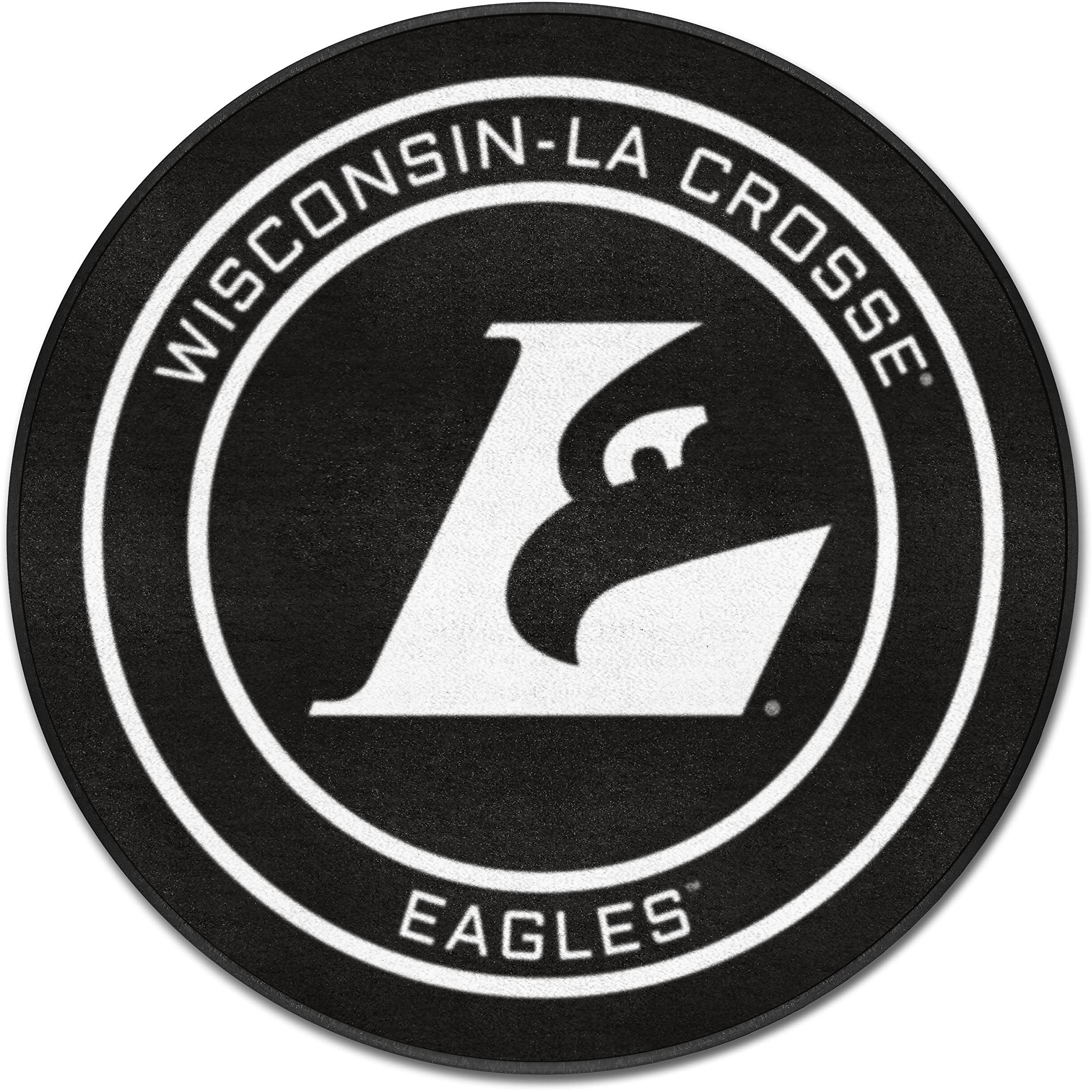 Wisconsin-La Crosse Hockey Puck Rug - 27in. Diameter