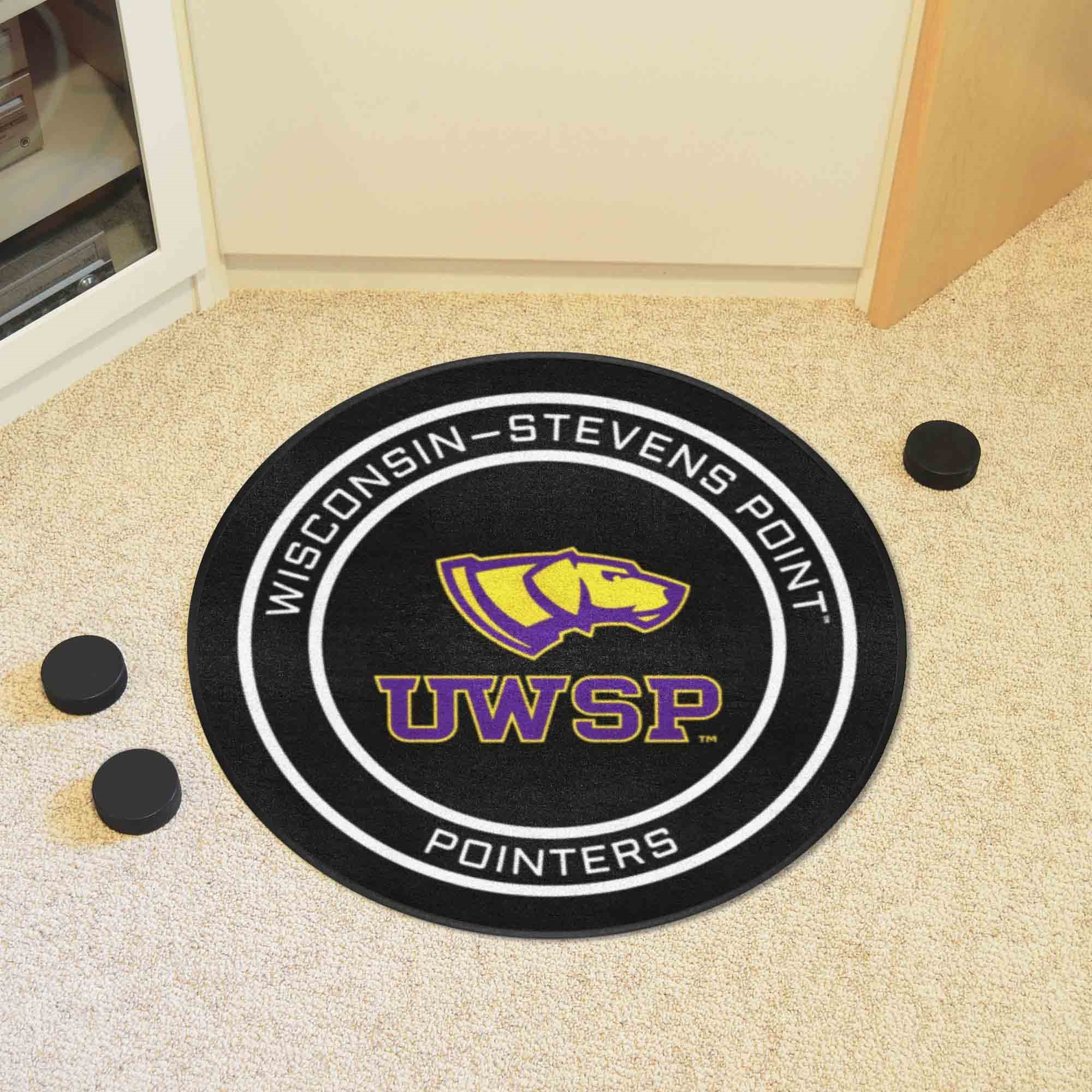 Wisconsin-Stevens Point Hockey Puck Rug - 27in. Diameter