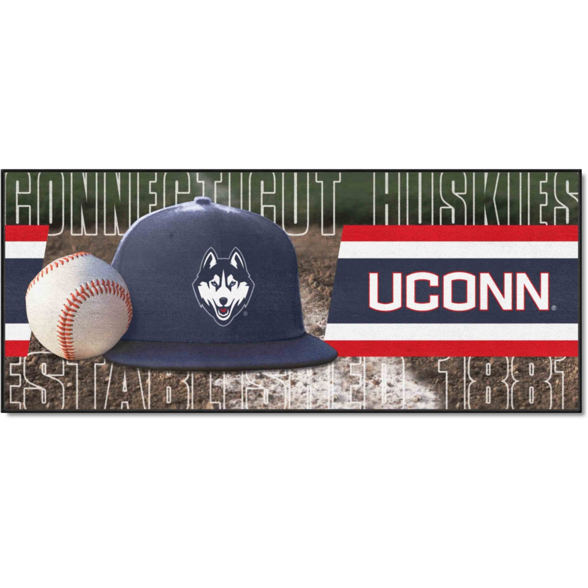 UConn Huskies Baseball Runner Rug - 30in. x 72in.