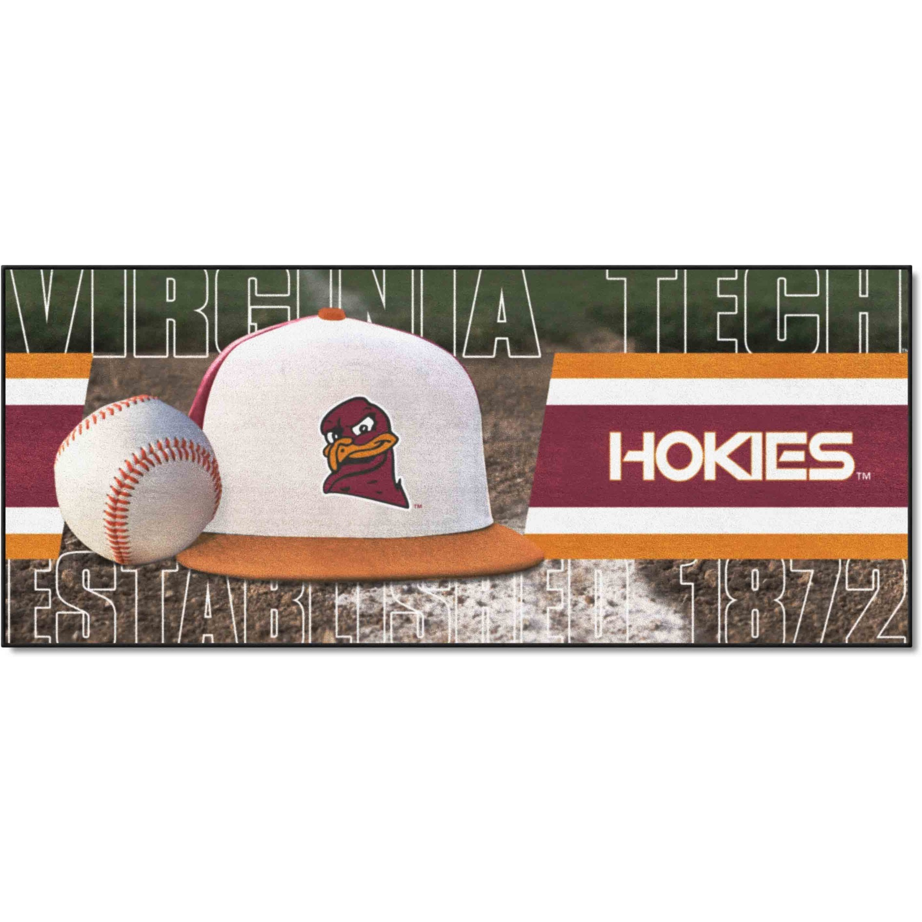 Virginia Tech Hokies Baseball Runner Rug - 30in. x 72in.