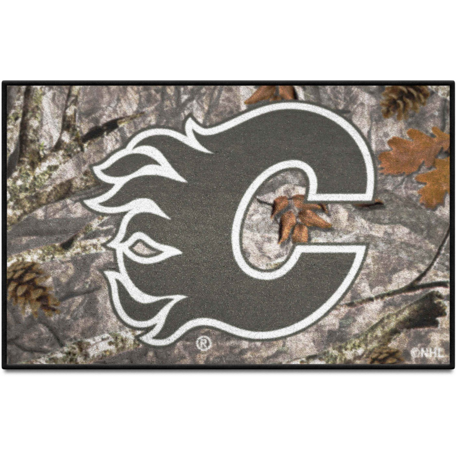 Calgary Flames Camo Starter Mat Accent Rug - 19in. x 30in.