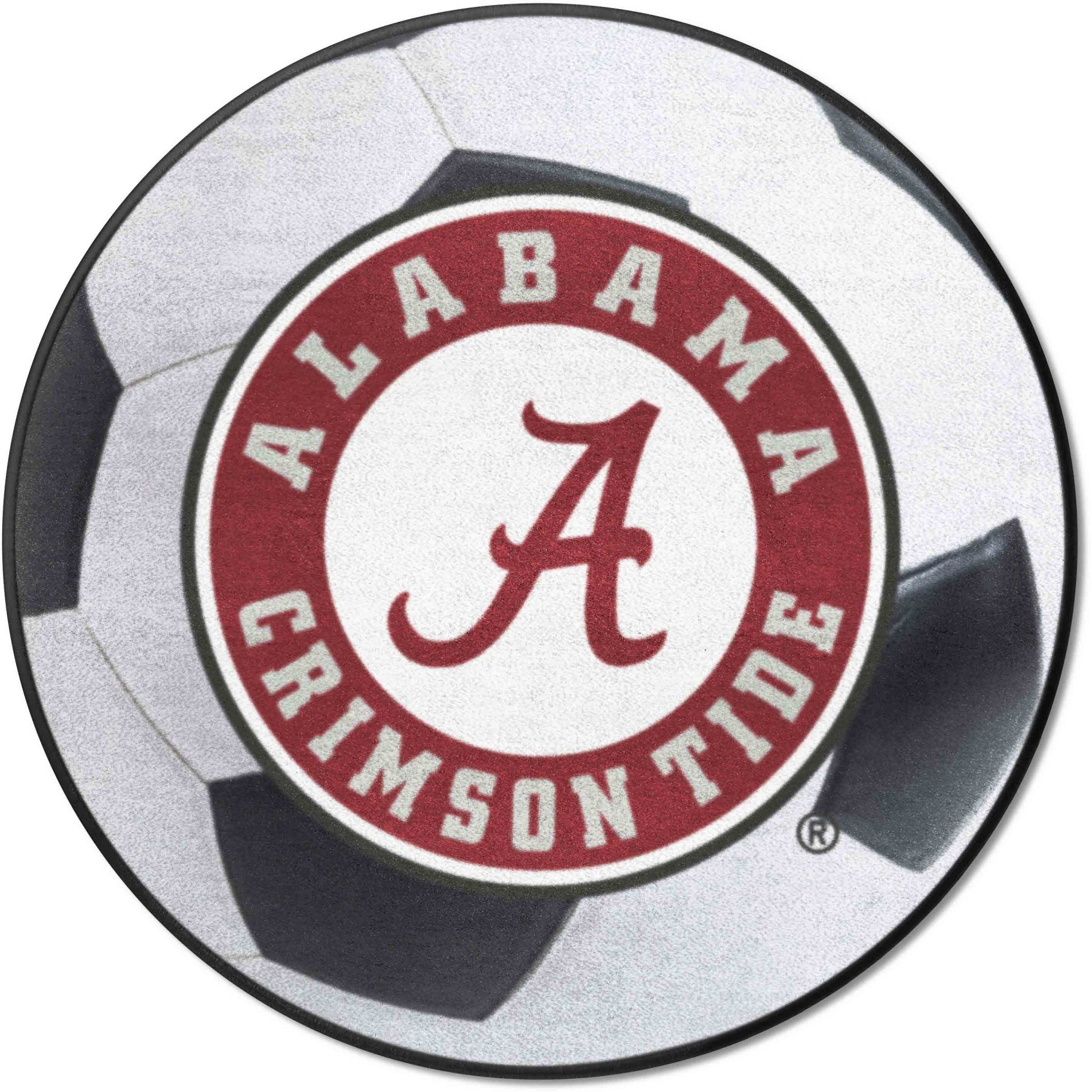 Alabama Crimson Tide Soccer Ball Rug, Round Logo - 27in. Diameter