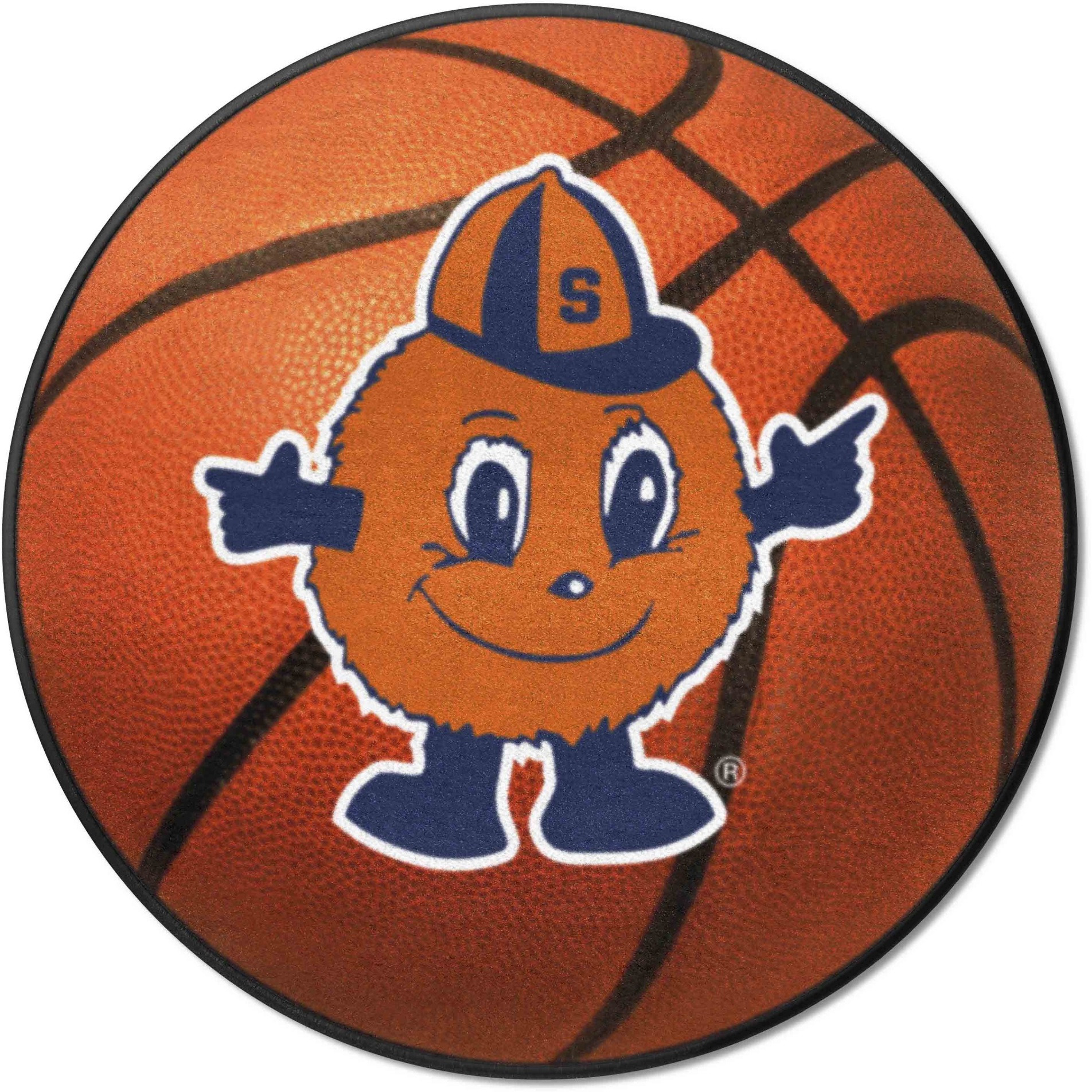 Syracuse Orange Basketball Rug, Otto Mascot Logo - 27in. Diameter