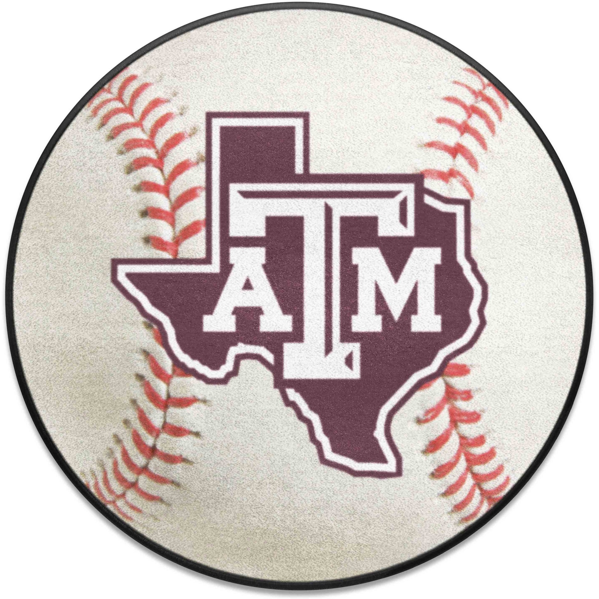 Texas A&M Aggies Baseball Rug - 27in. Diameter