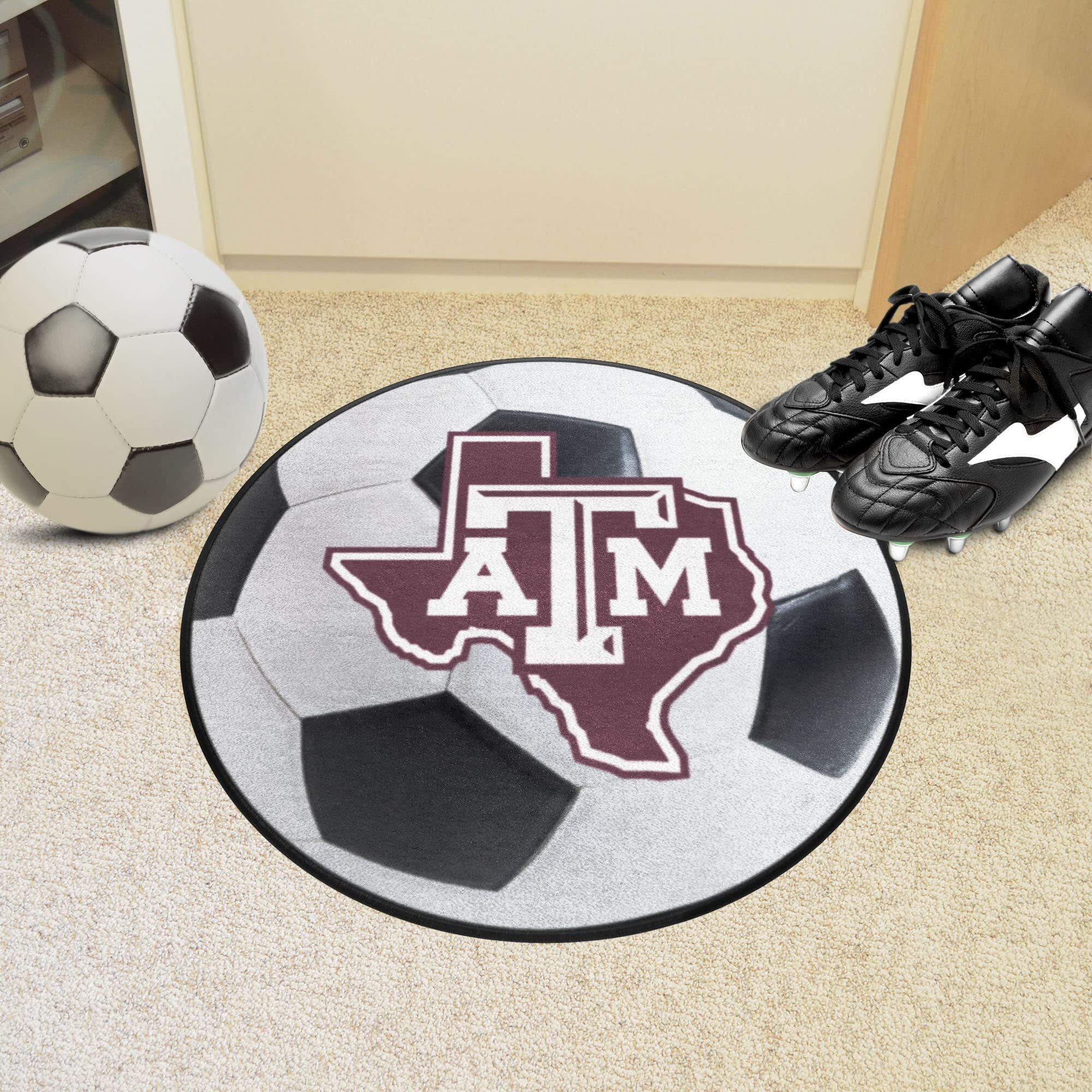 Texas A&M Aggies Soccer Ball Rug - 27in. Diameter
