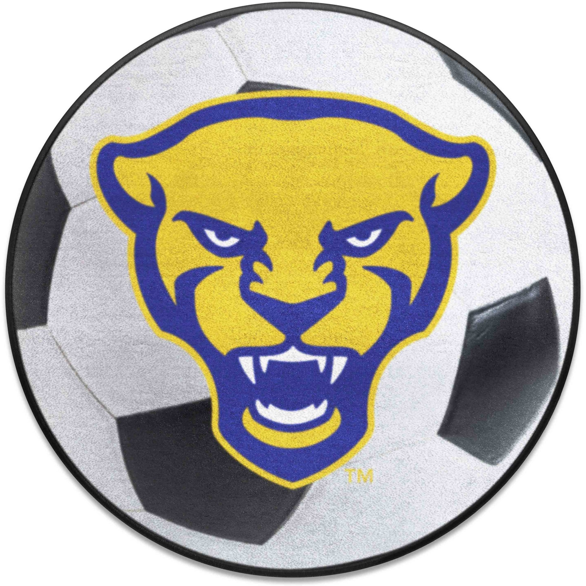 Pitt Panthers Soccer Ball Rug, Panther Logo - 27in. Diameter