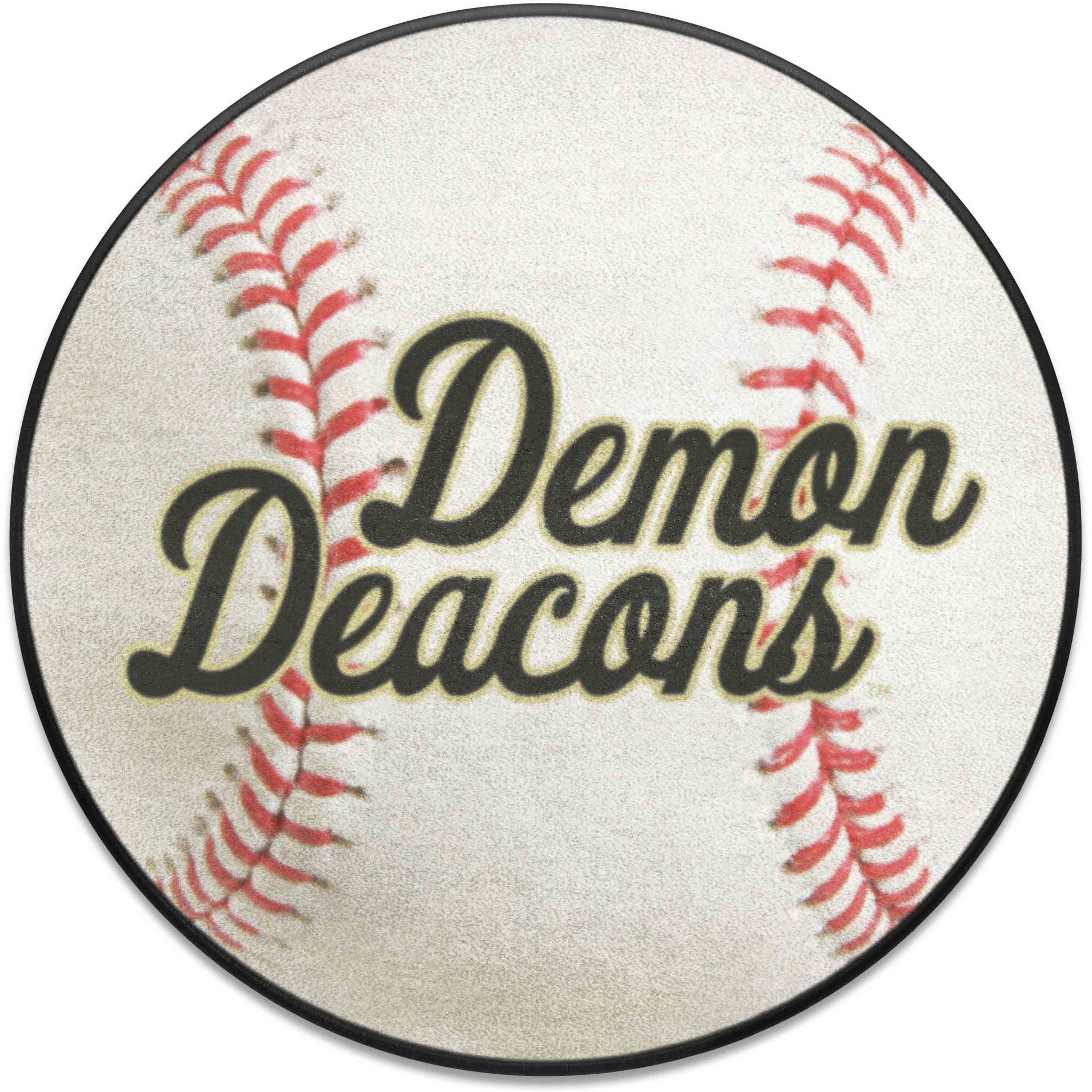 Wake Forest Demon Deacons Baseball Rug, Script Wordmark - 27in. Diameter