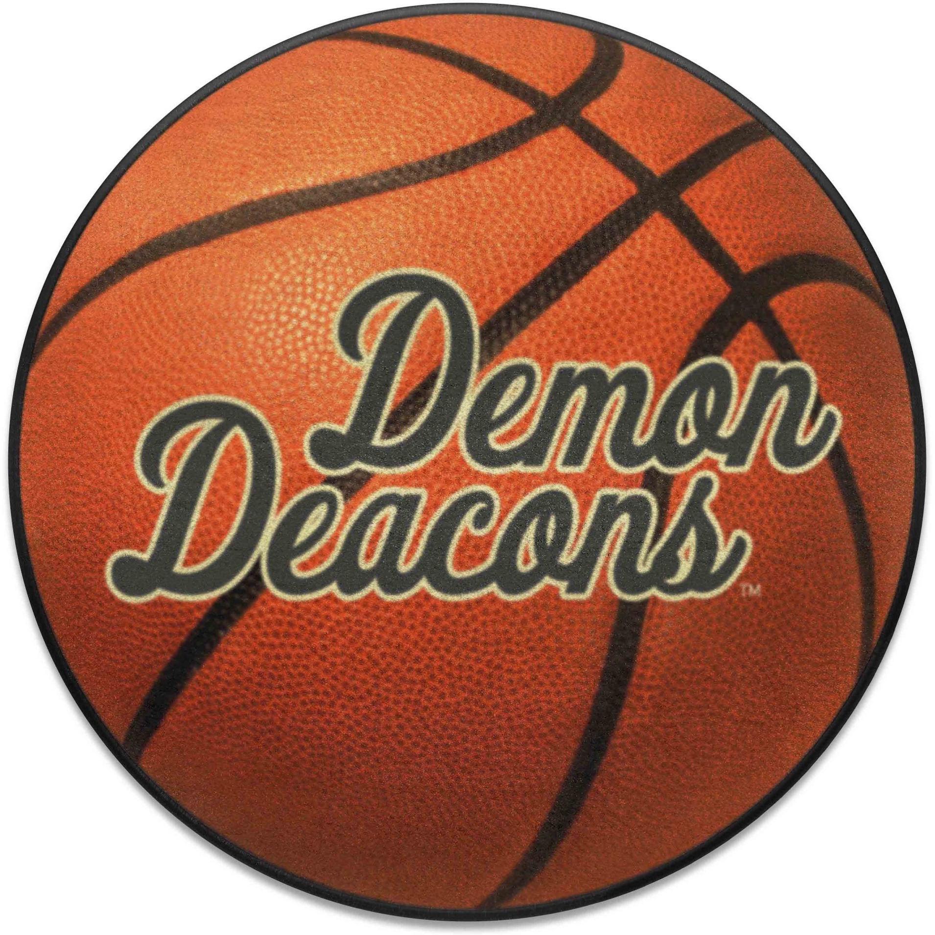 Wake Forest Demon Deacons Basketball Rug, Script Wordmark - 27in. Diameter