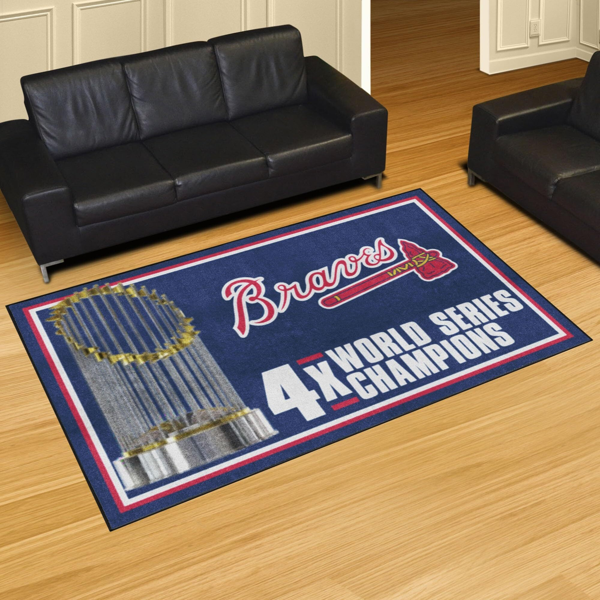 Atlanta Braves Dynasty 5ft. x 8 ft. Plush Area Rug