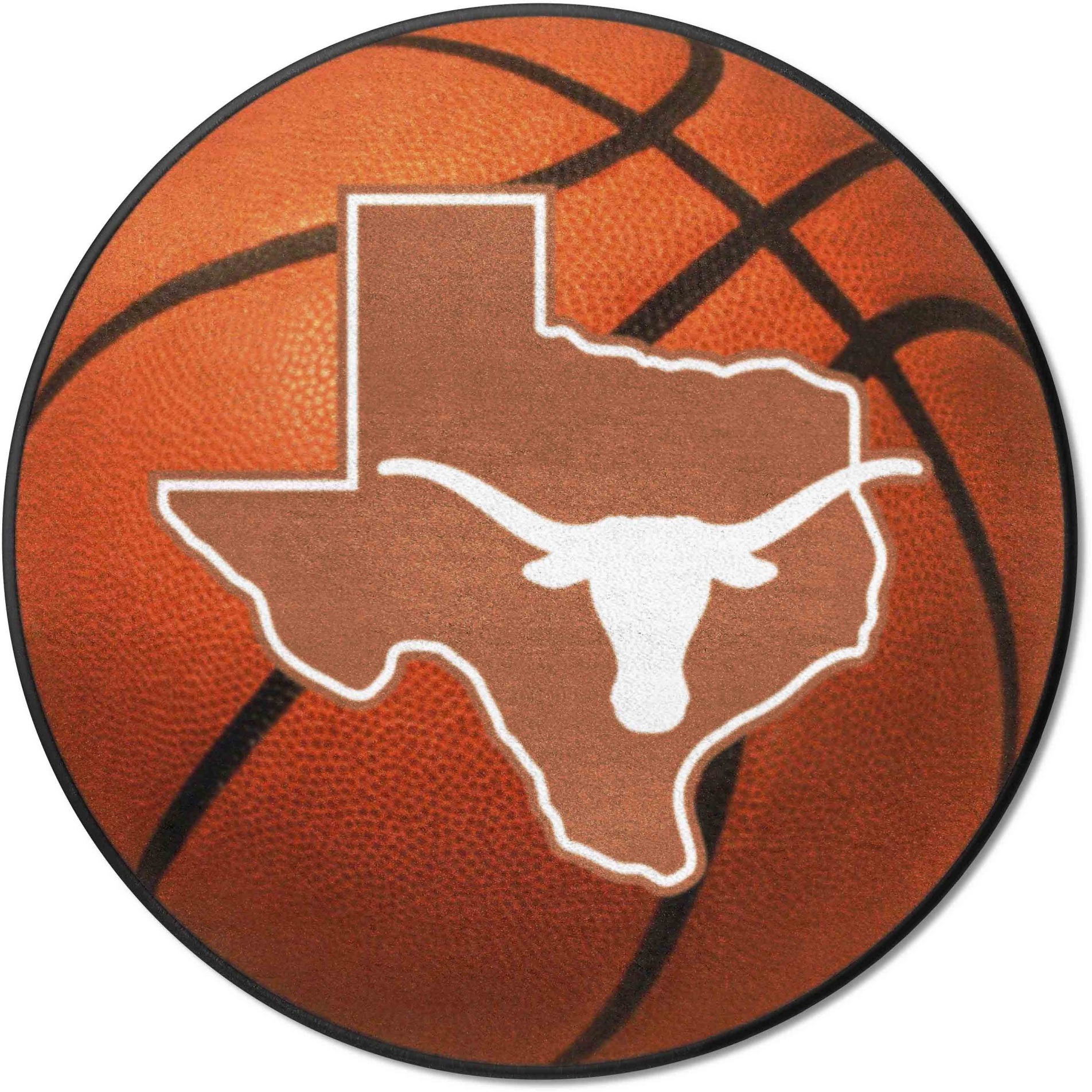 Texas Longhorns Basketball Rug - 27in. Diameter