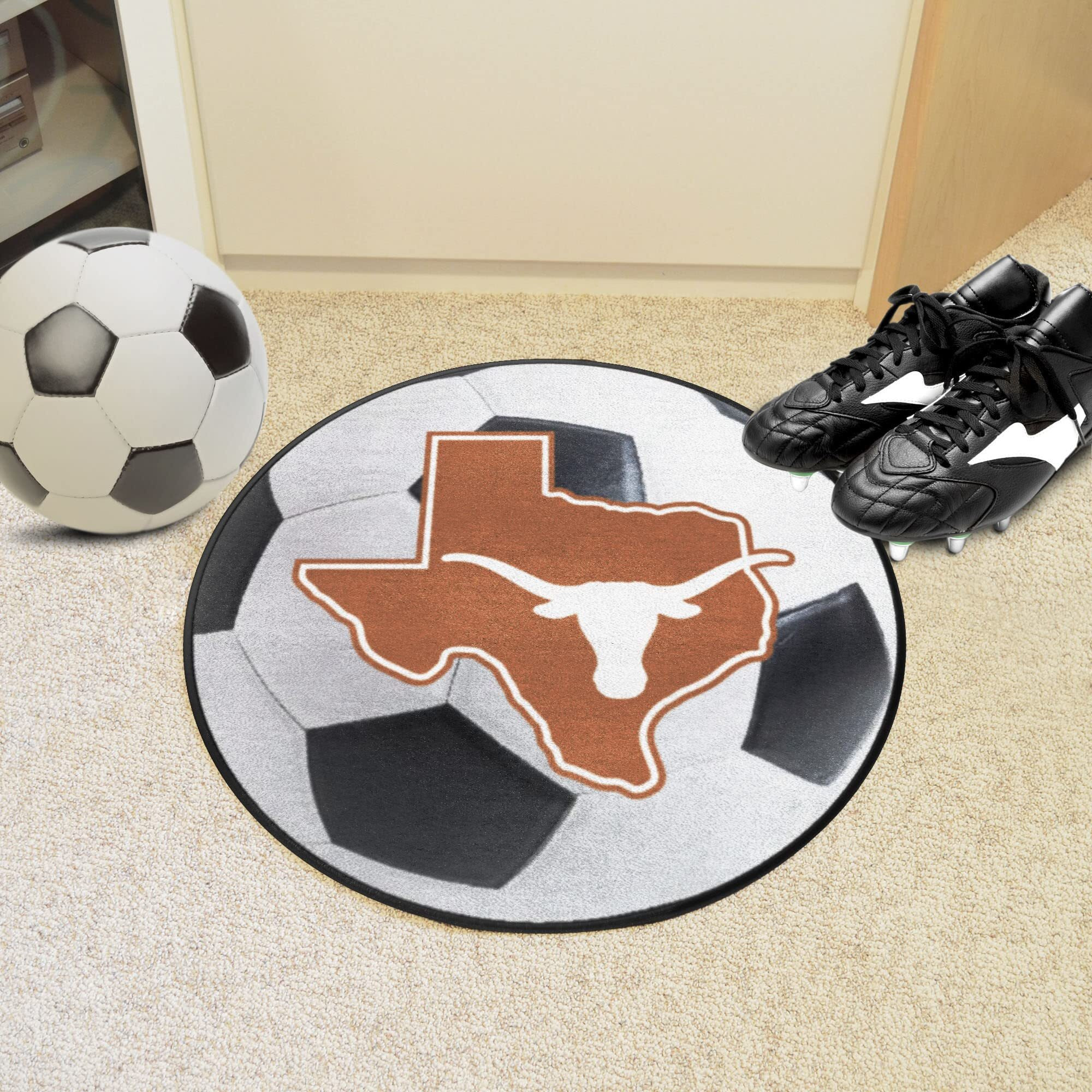 Texas Longhorns Soccer Ball Rug - 27in. Diameter