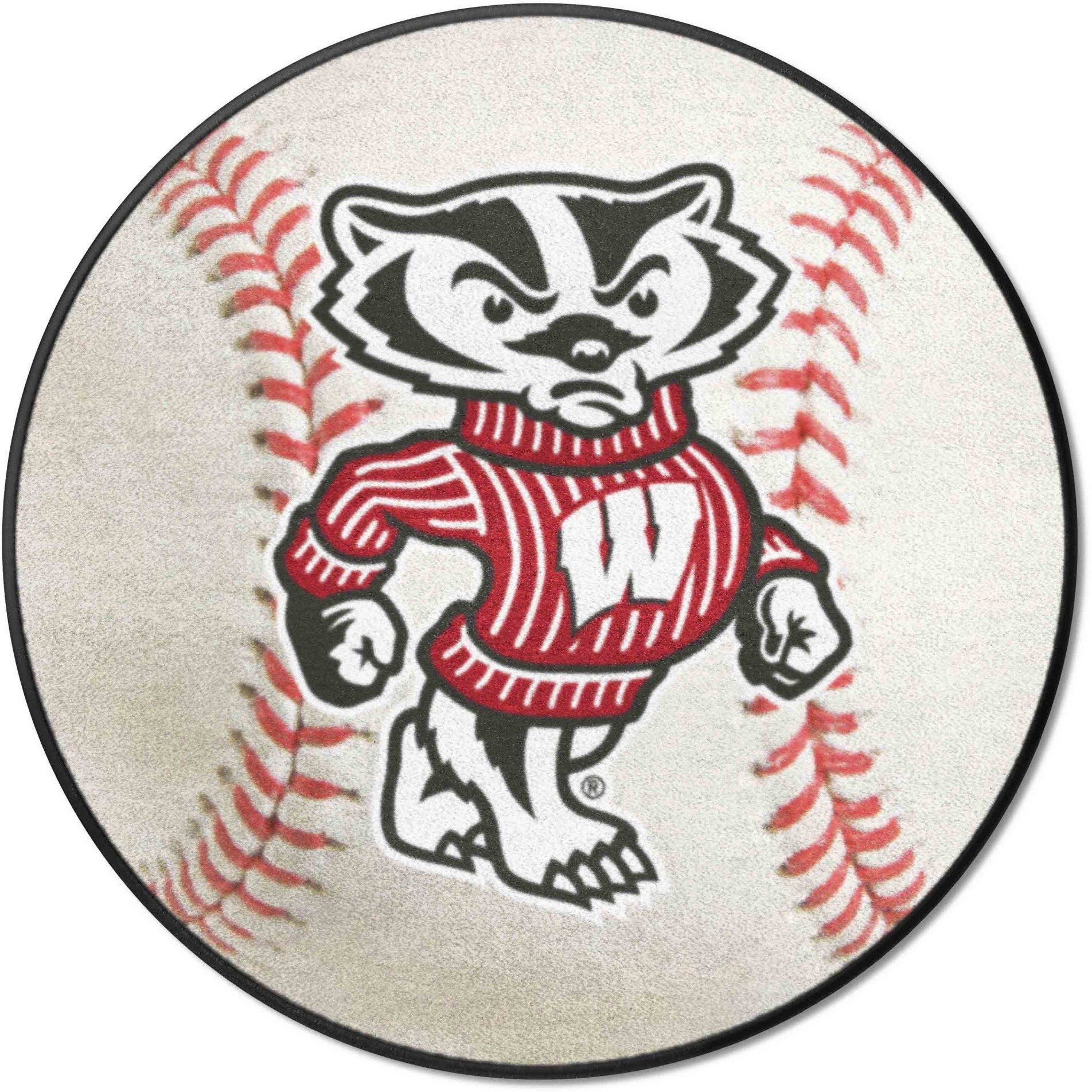 Wisconsin Badgers Baseball Rug - 27in. Diameter