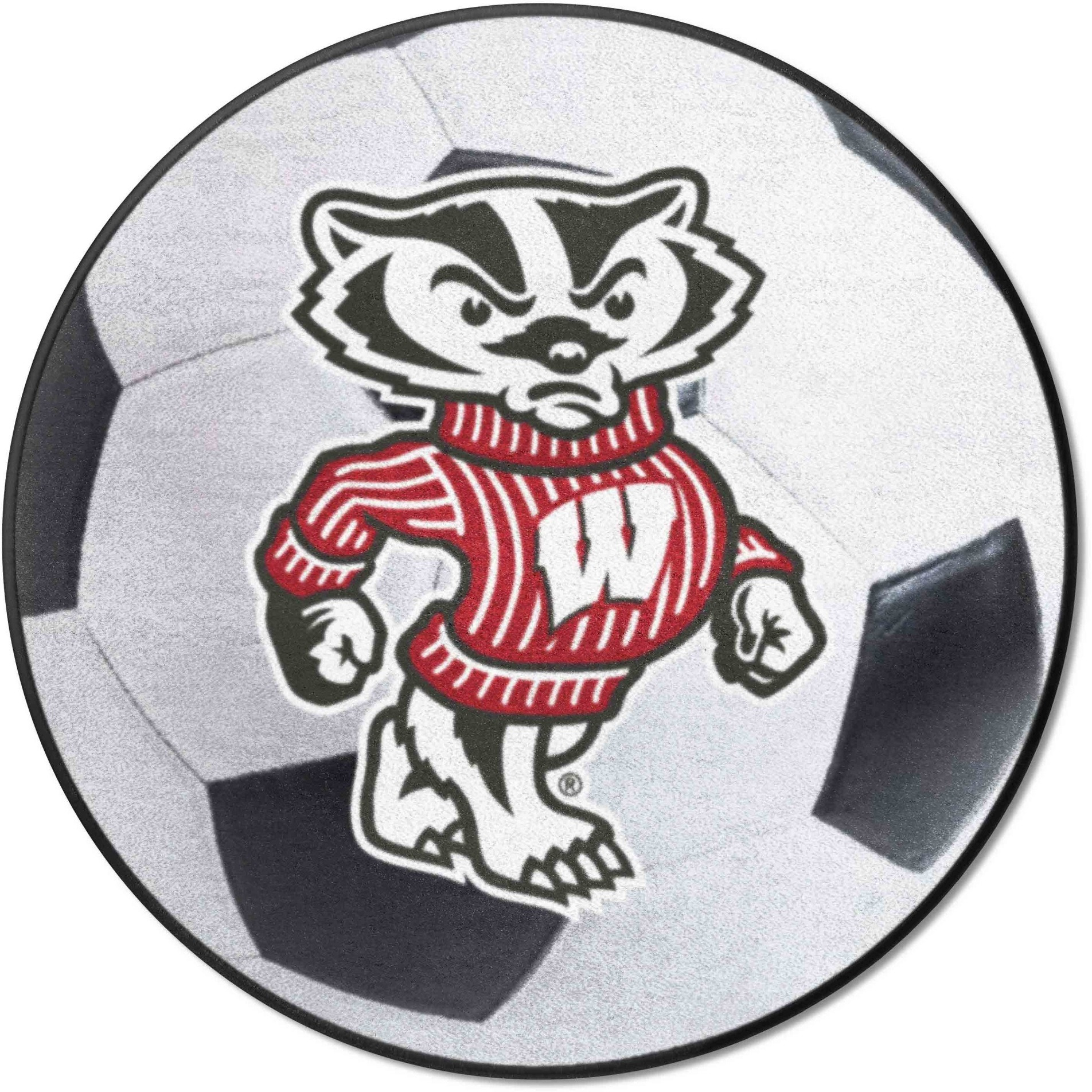 Wisconsin Badgers Soccer Ball Rug - 27in. Diameter