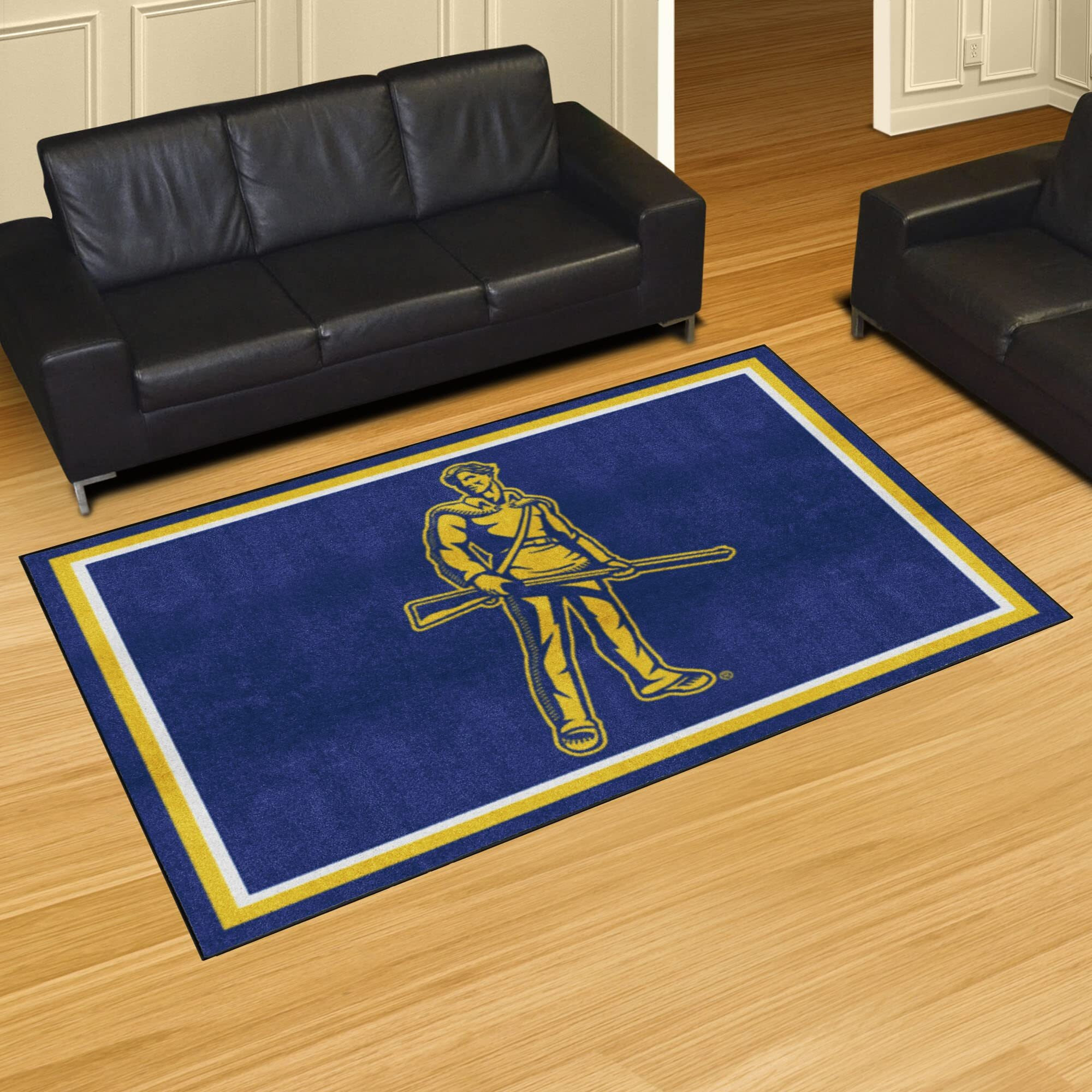 West Virginia Mountaineers 5ft. x 8 ft. Plush Area Rug