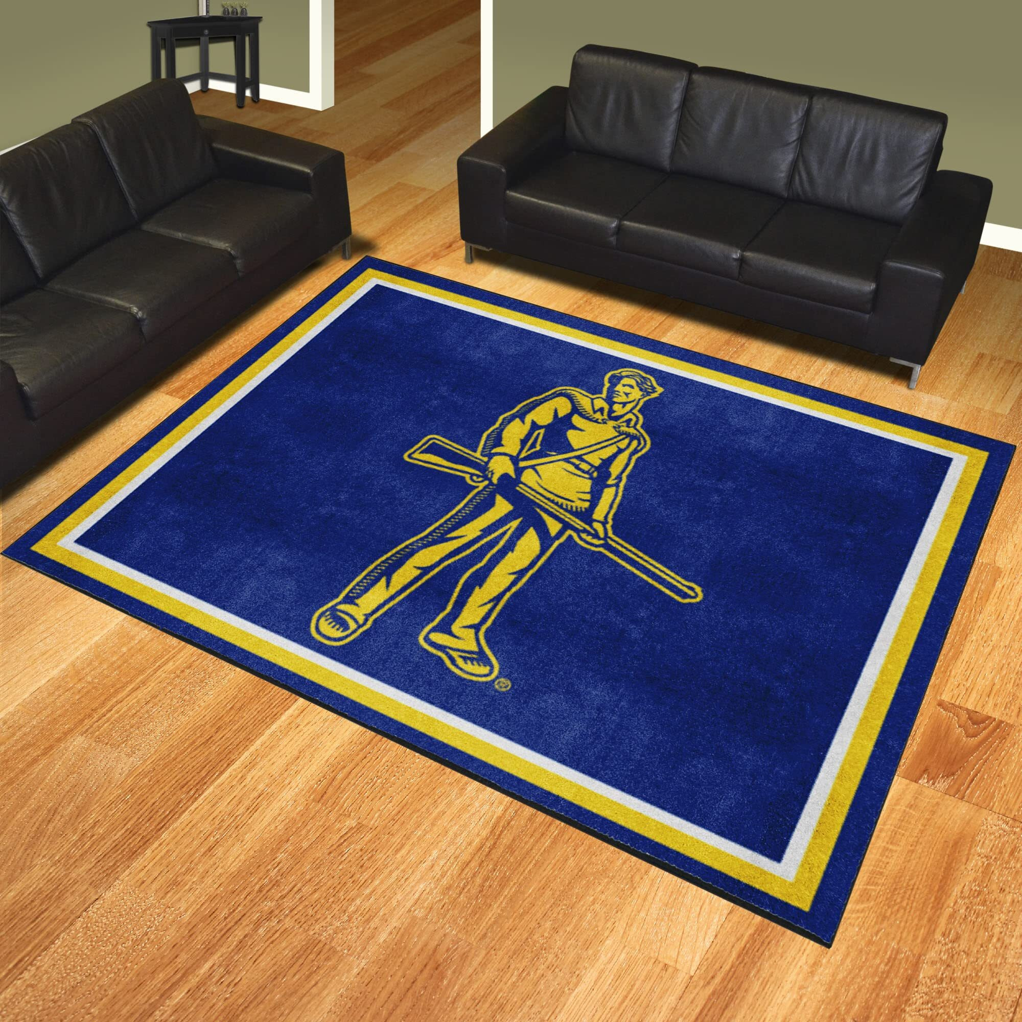 West Virginia Mountaineers 8ft. x 10 ft. Plush Area Rug