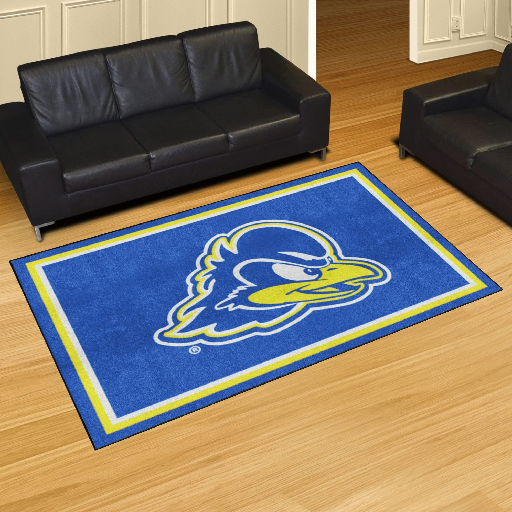 Delaware Blue Hens 5ft. x 8 ft. Plush Area Rug