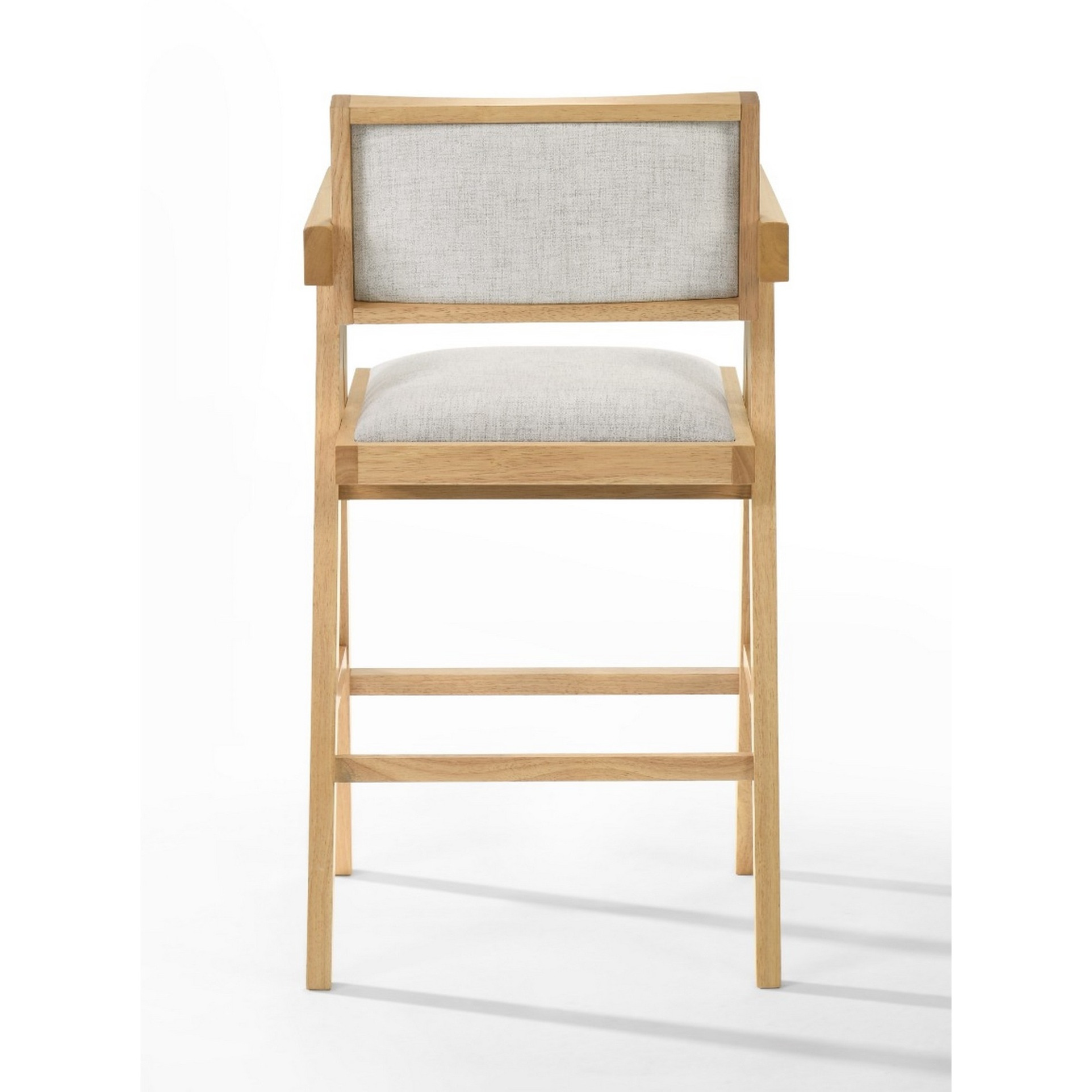 Cid Uno 26 Inch Counter Height Stool, Set of 2, Beige Fabric, Set of 2