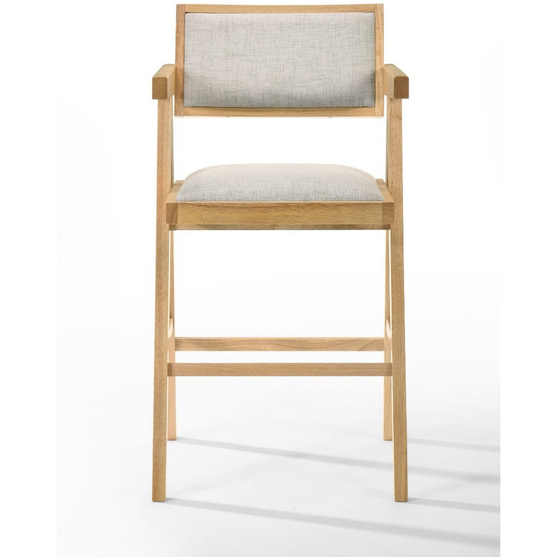 Cid Uno 26 Inch Counter Height Stool, Set of 2, Beige Fabric, Set of 2