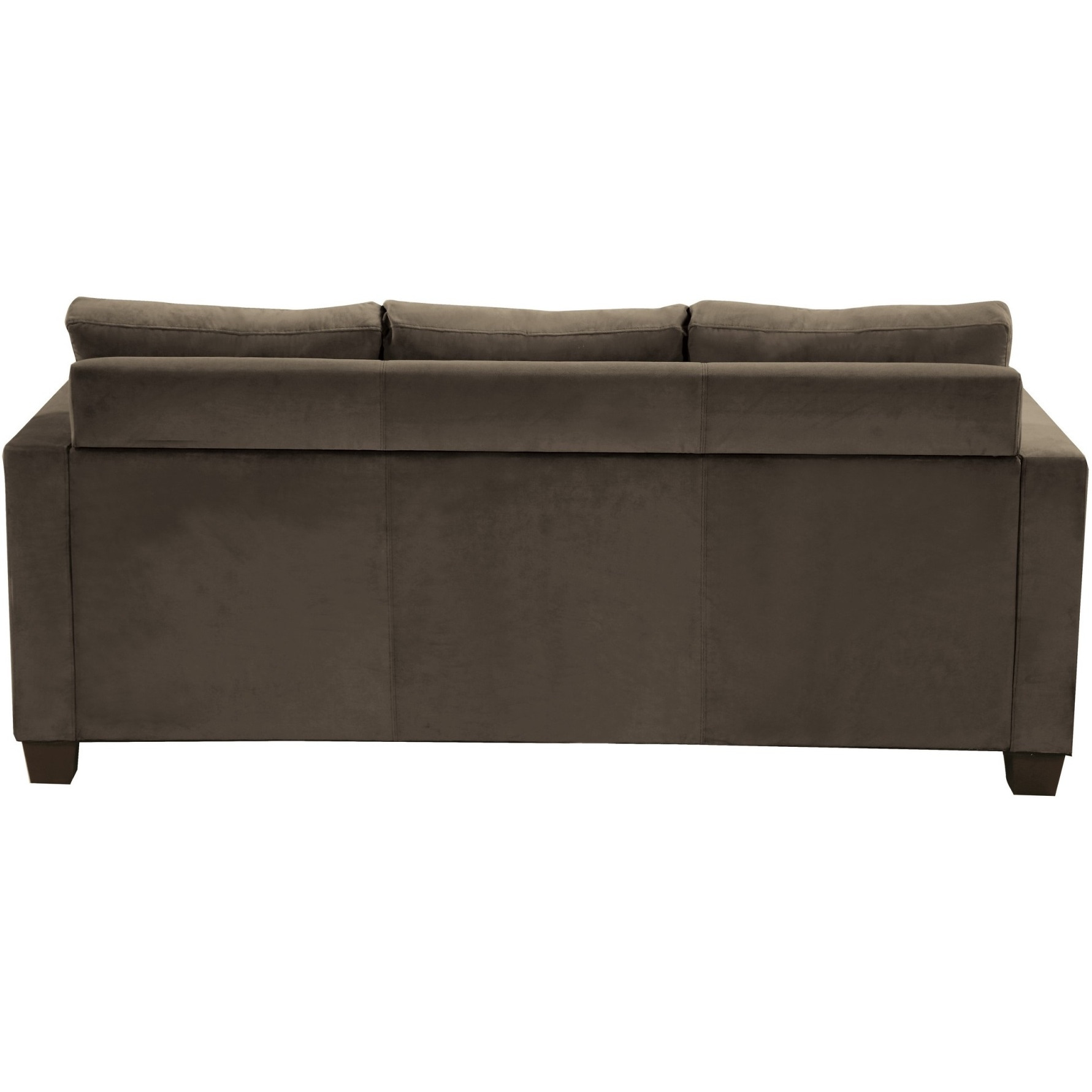 78 Inch Reversible L Shape Sofa Chaise Lounger, Brown Microfiber Fabric
