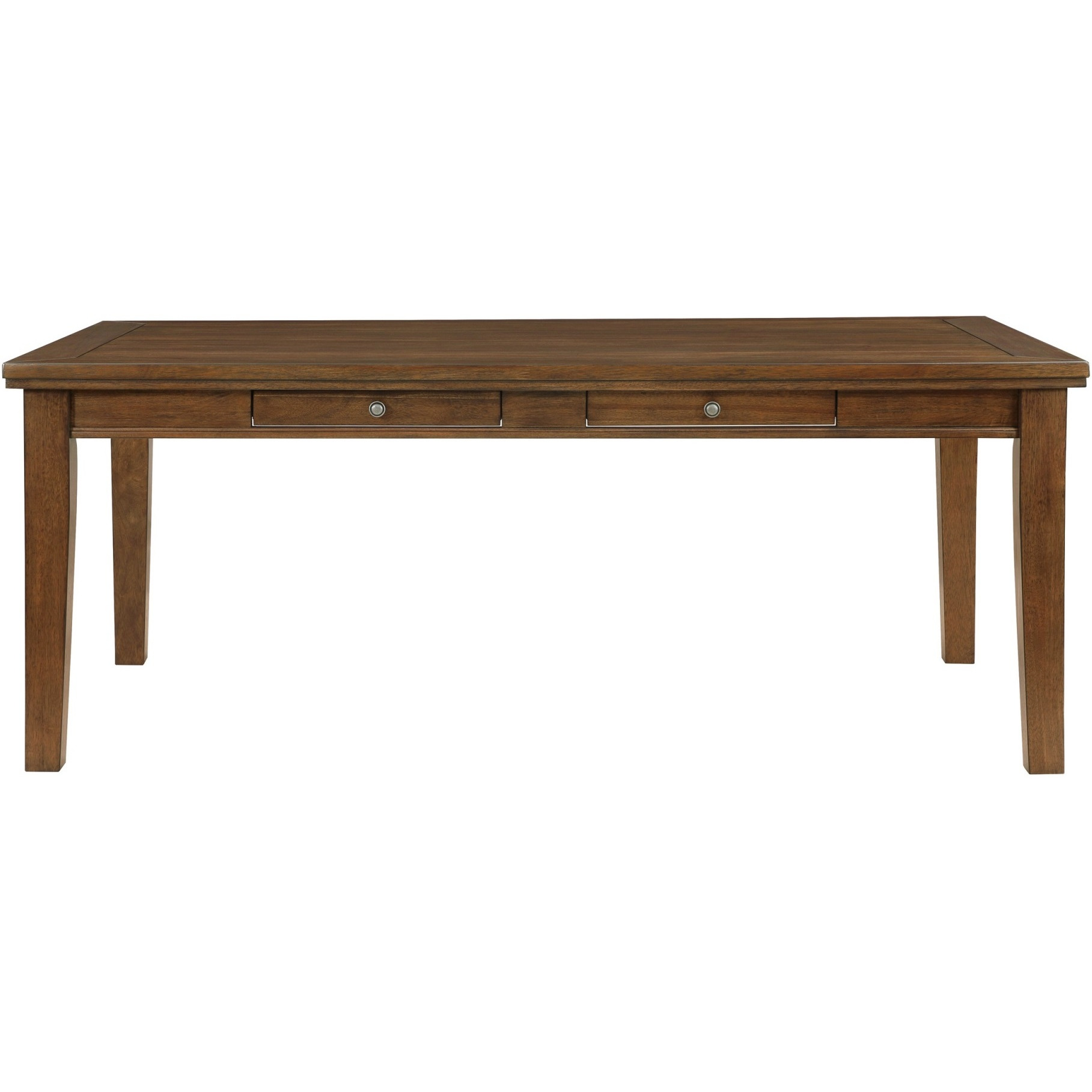 Trea 78 Inch Dining Table, 6 Drawers, Plank Top, 6 Seater, Rustic Brown