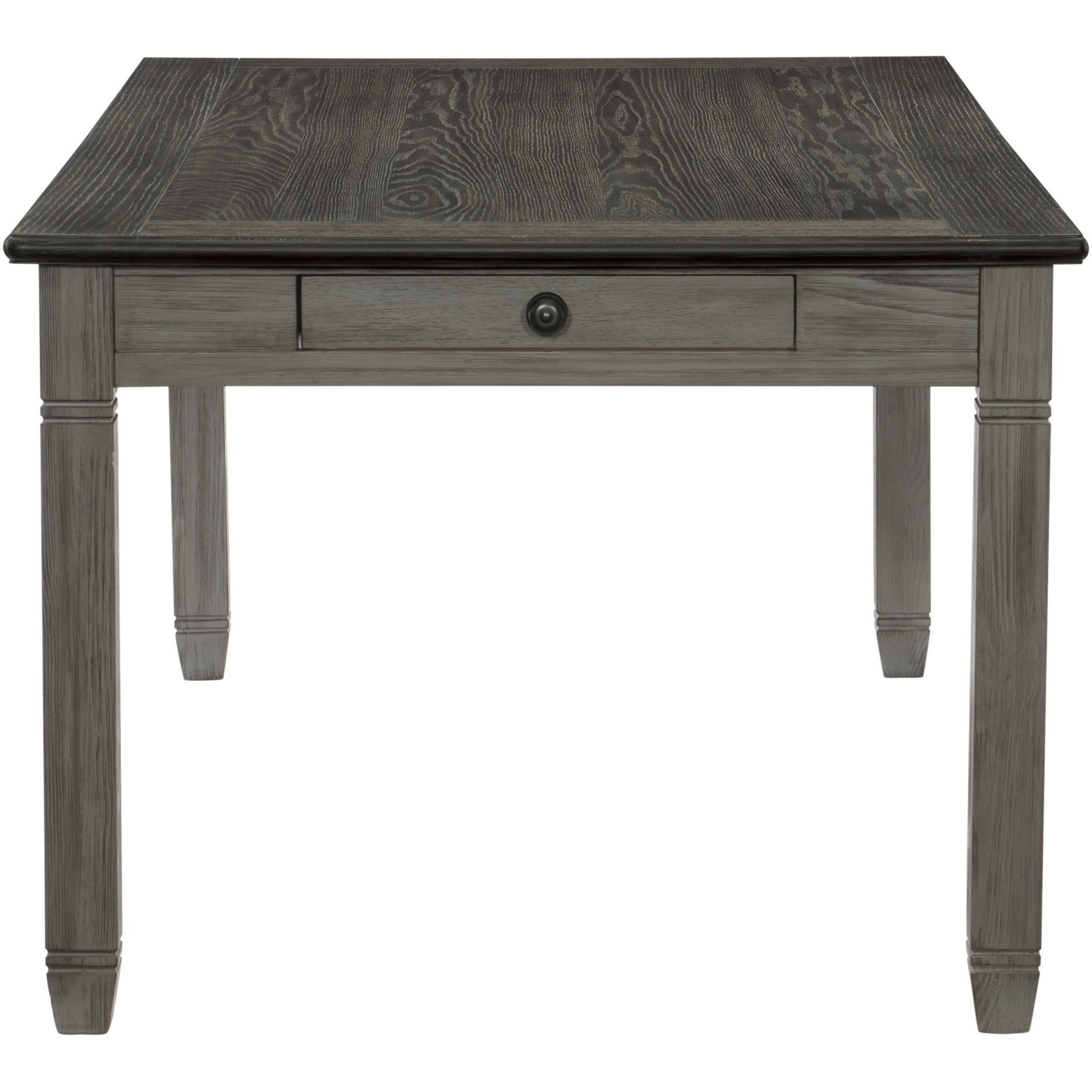 Rome 72 Inch Wood Dining Table, 6 Drawers, Two Tone Finish, Round Handles