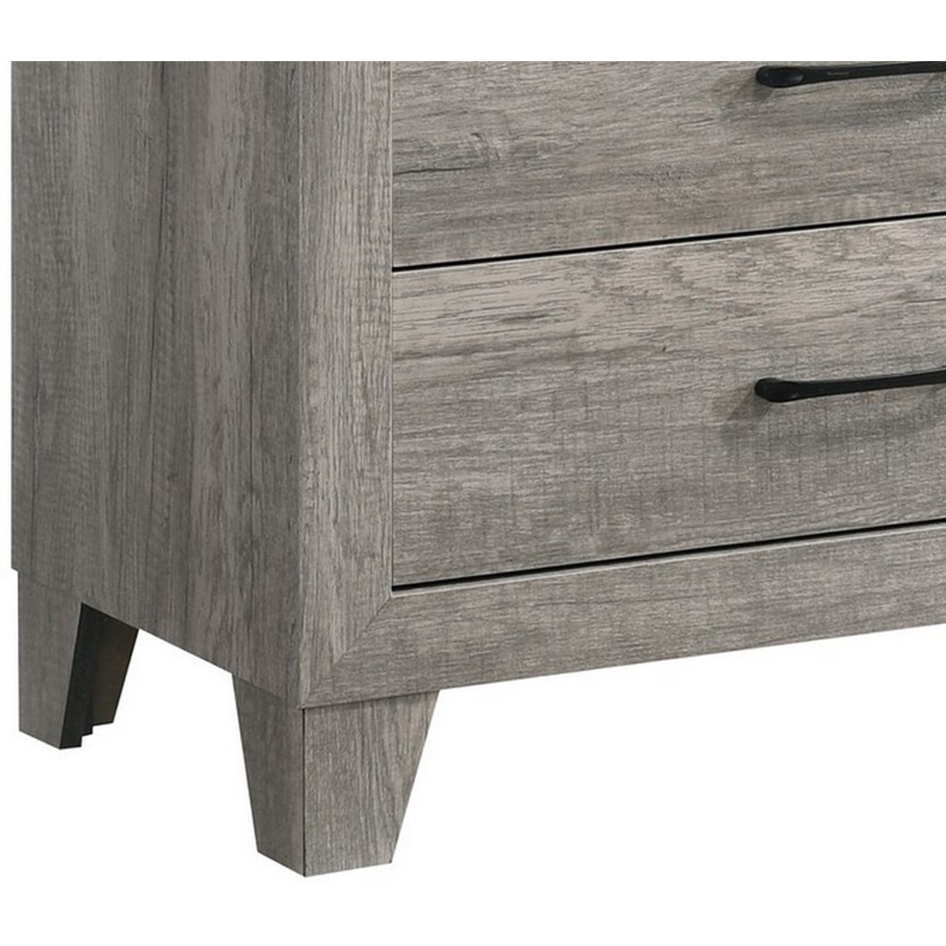 Isha 48 Inch 5 Drawer Tall Dresser Chest with Metal Handles, Driftwood Gray