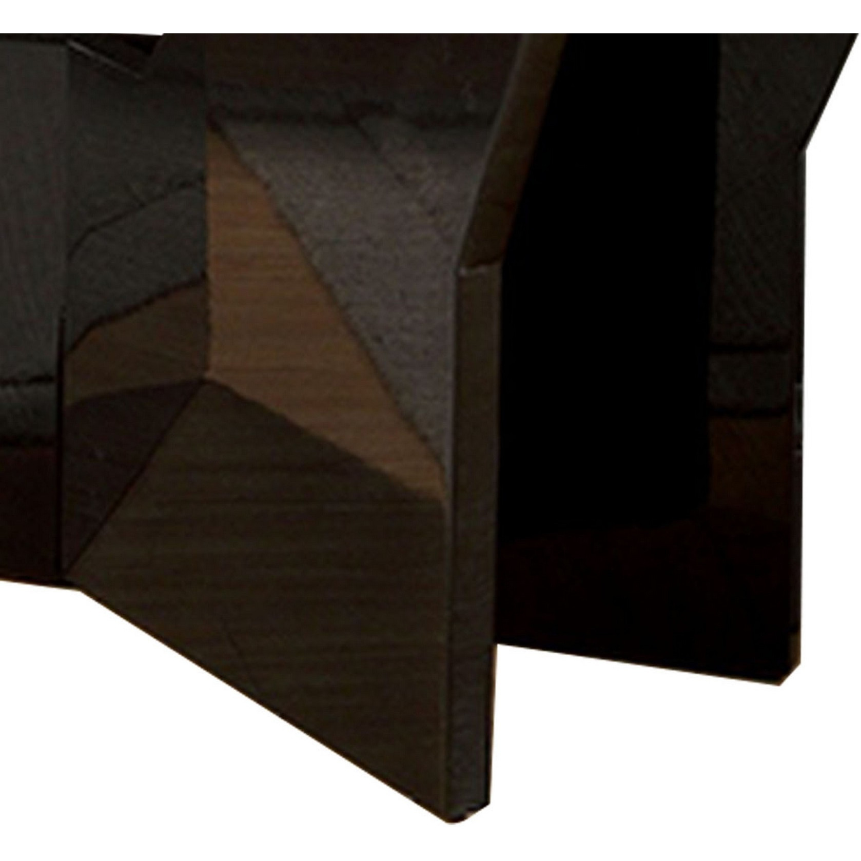 Pera 47 Inch Sofa Console Table, Glass Insert Surface, Geometric, Black