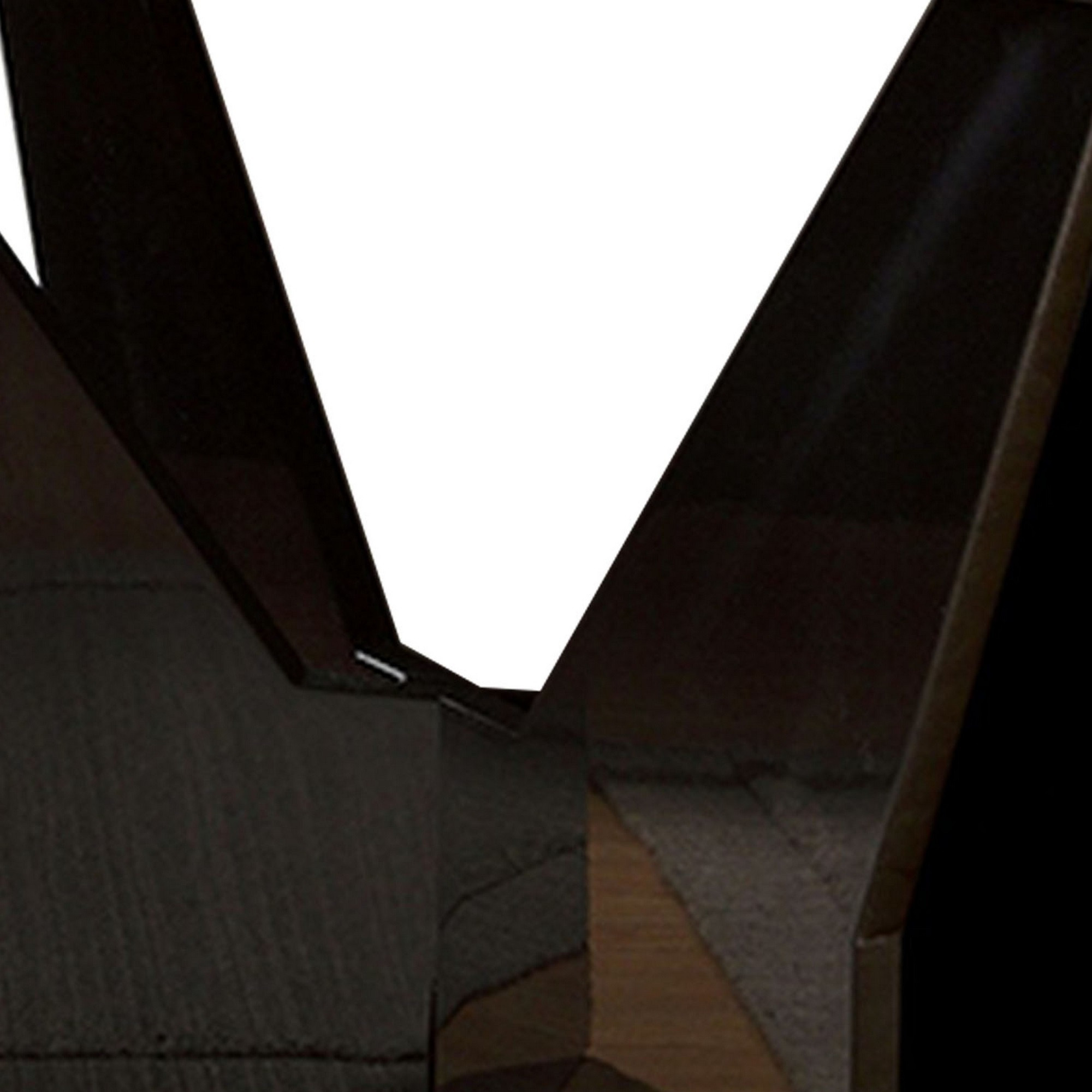 Pera 47 Inch Sofa Console Table, Glass Insert Surface, Geometric, Black