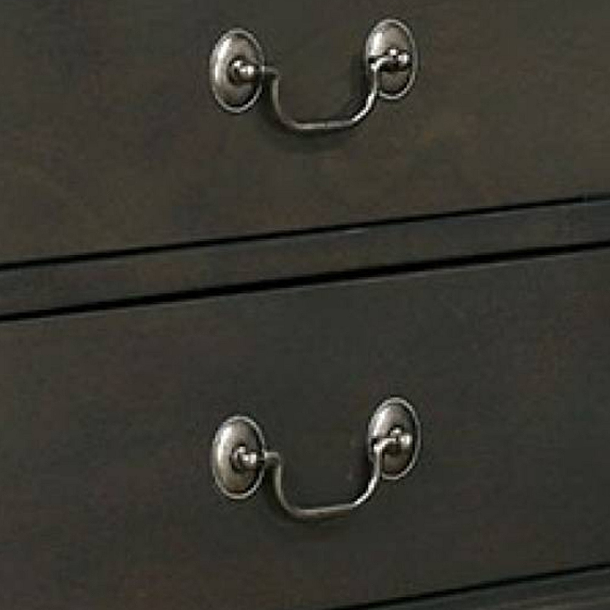 Ryla 24 Inch Nightstand, 2 Drawers, Solid Wood, Metal Drop Handles, Gray