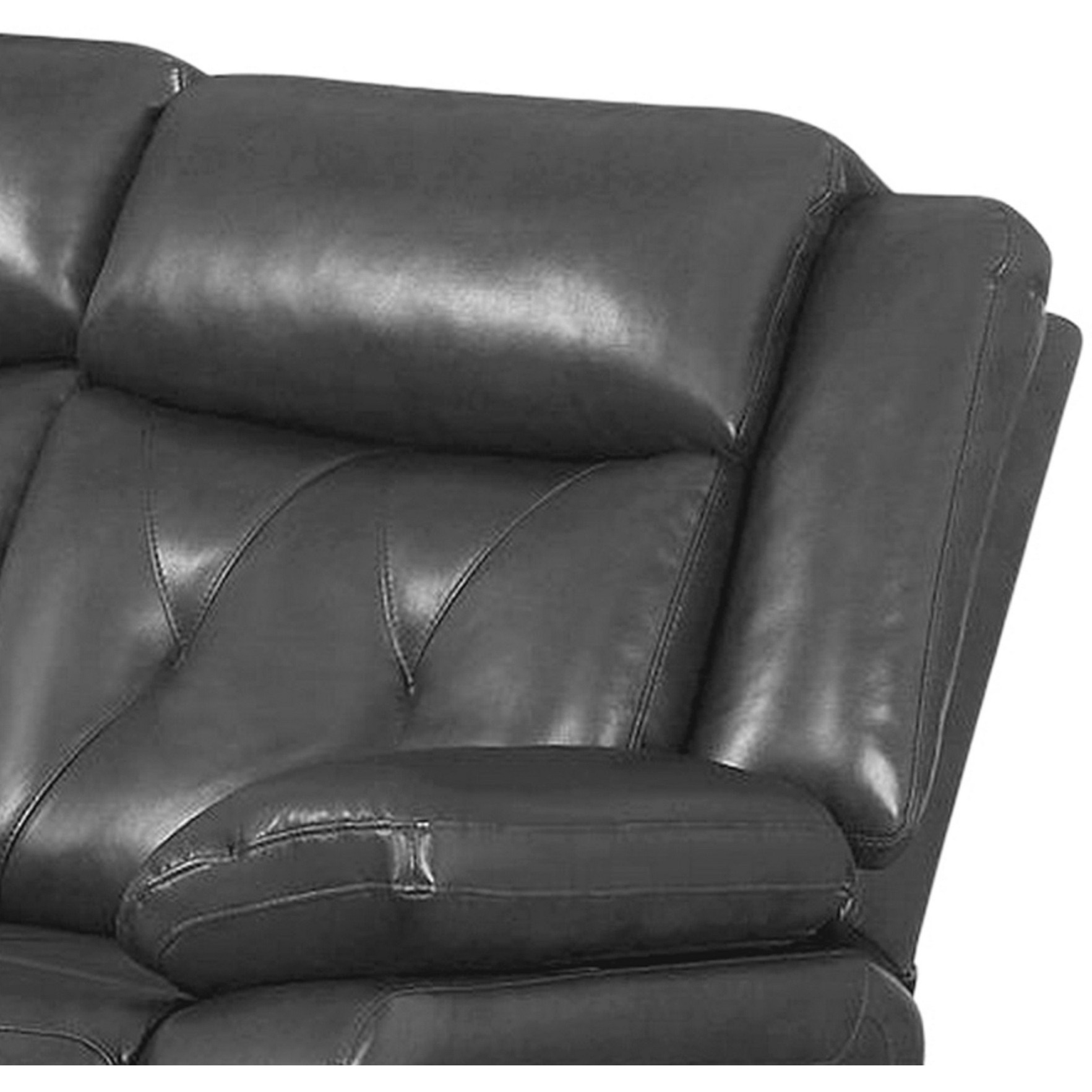 Nuna 88 Inch Manual Reclining Sofa, Pull Tab Footrest Mechanism, Gray