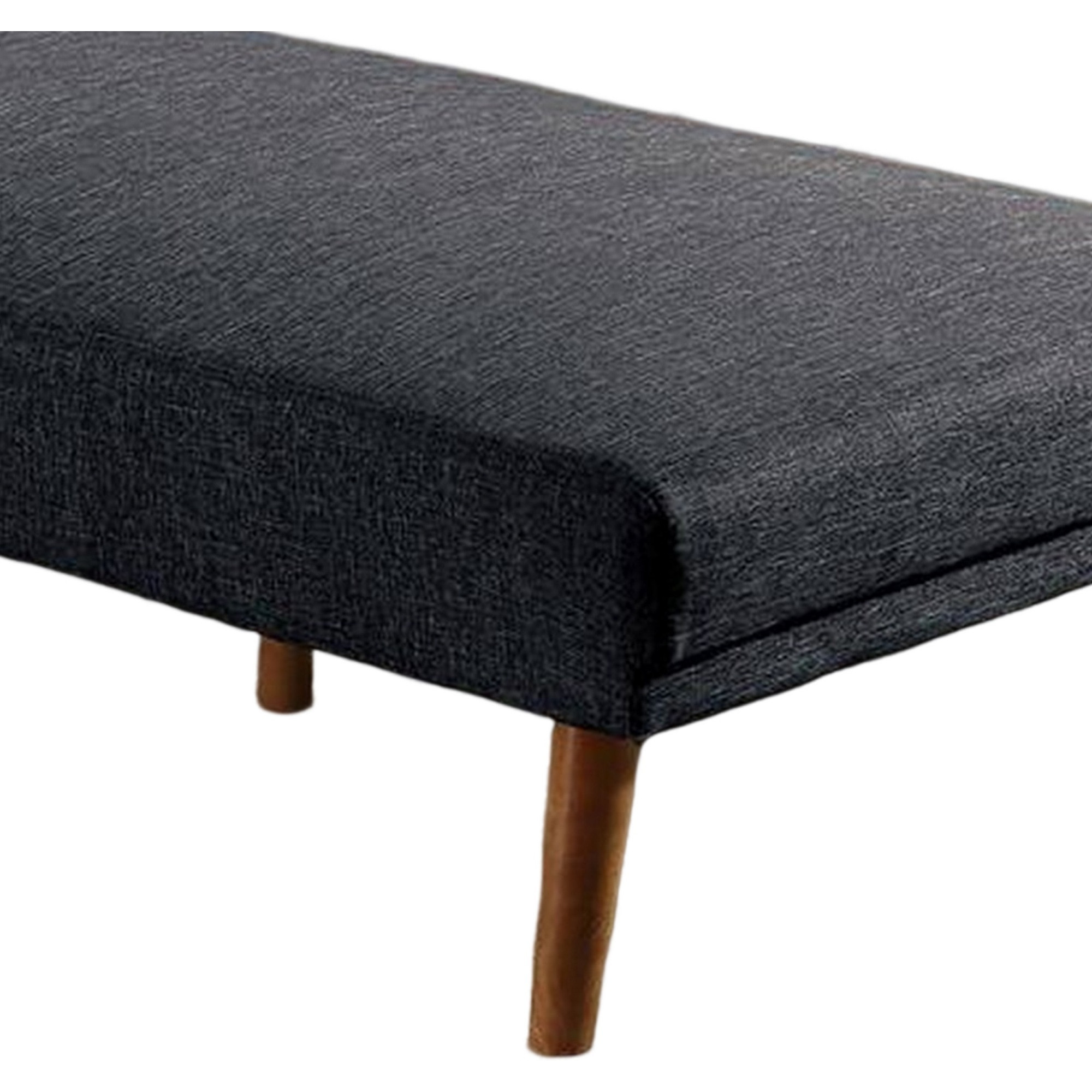 Dora 62 Inch Modern Adjustable Chaise Lounger with Channel Tufting, Black
