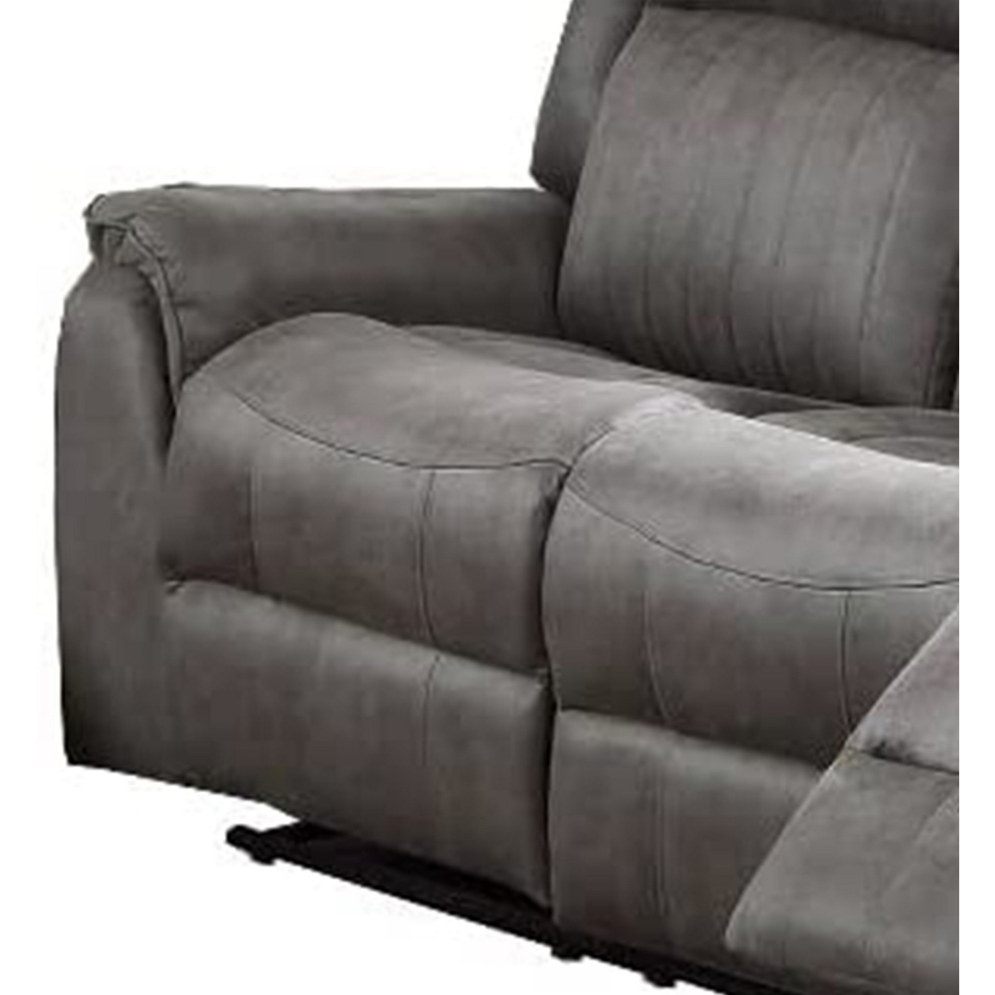 Oya 84 Inch Power Reclining Sofa, Manual Pull Tab, Blue Vegan Faux Leather