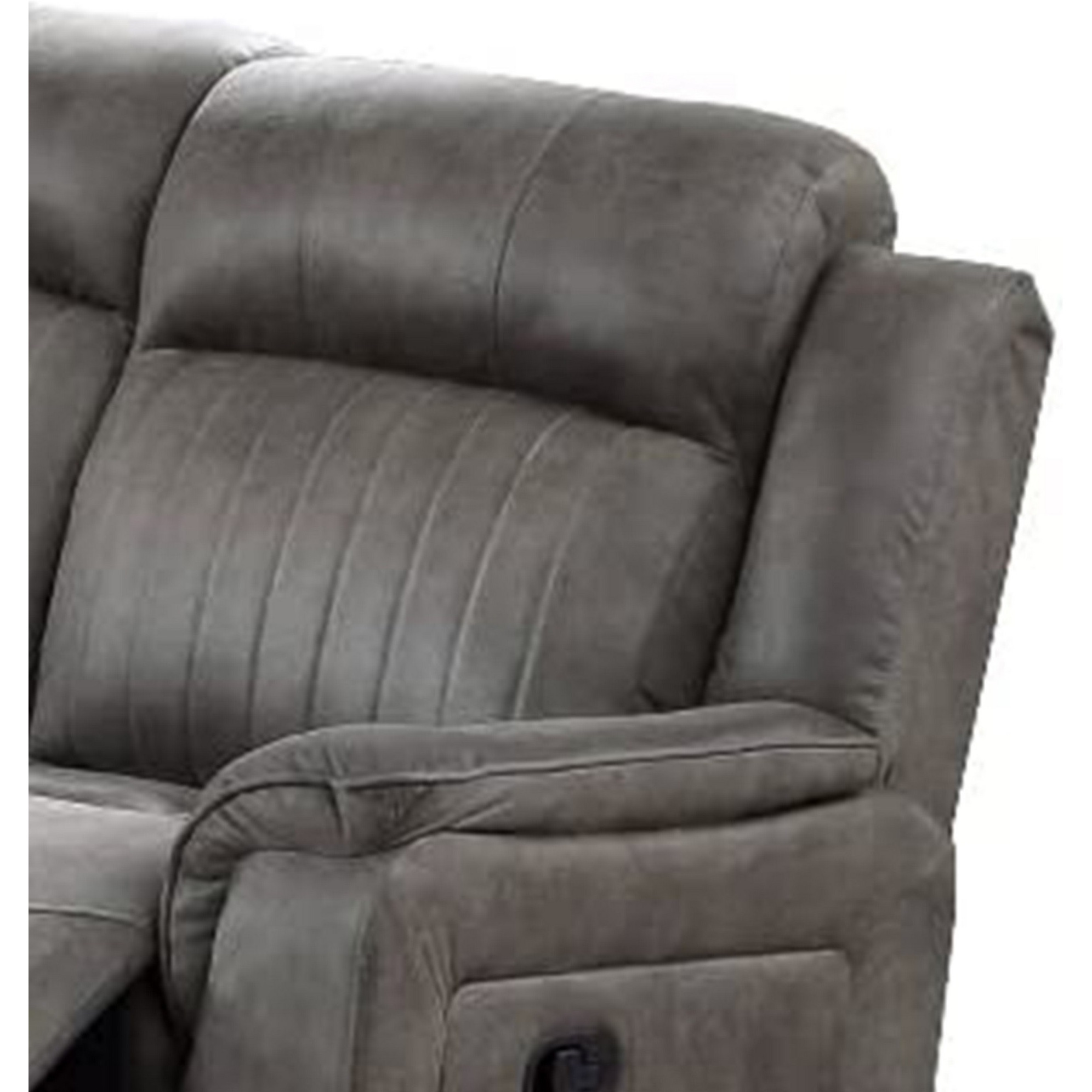 Oya 84 Inch Power Reclining Sofa, Manual Pull Tab, Blue Vegan Faux Leather