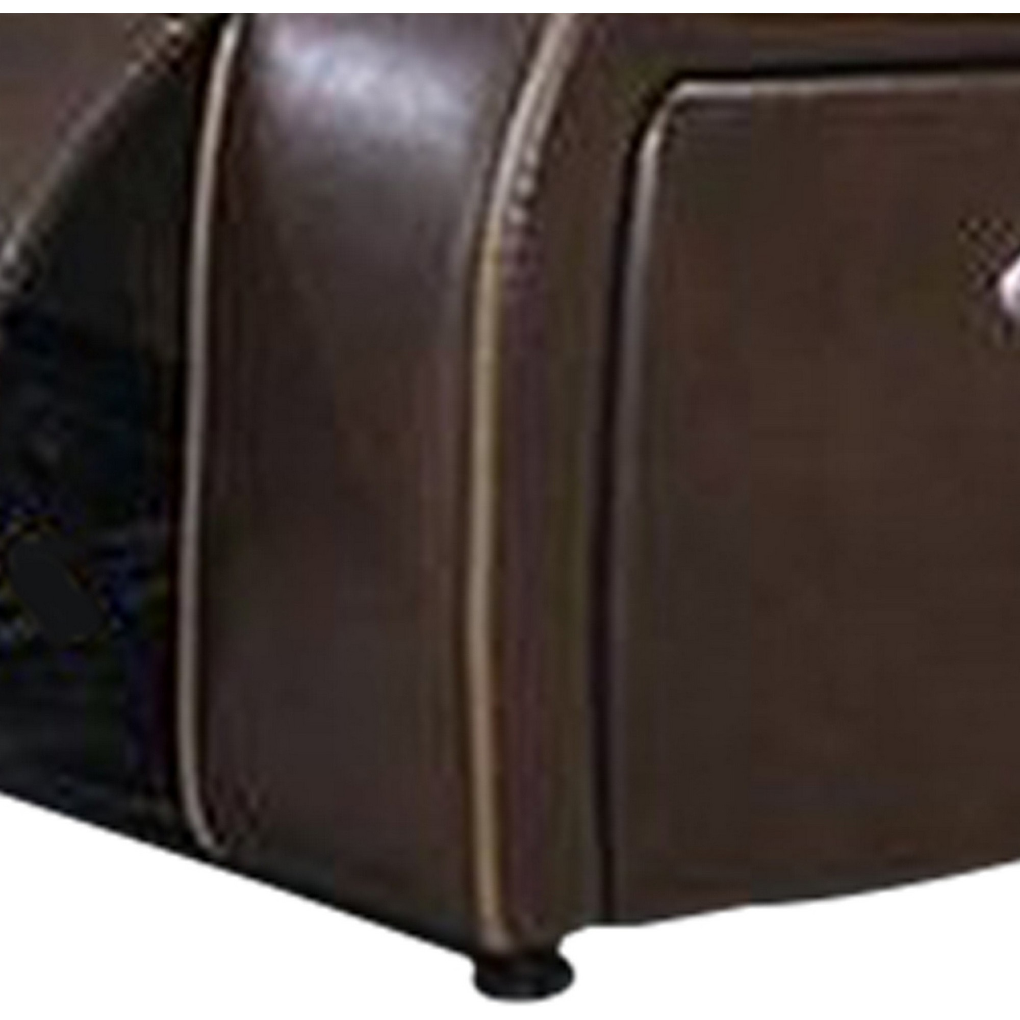 Seda 80 Inch Power Reclining Sofa, USB Port, Dark Brown Vegan Faux Leather