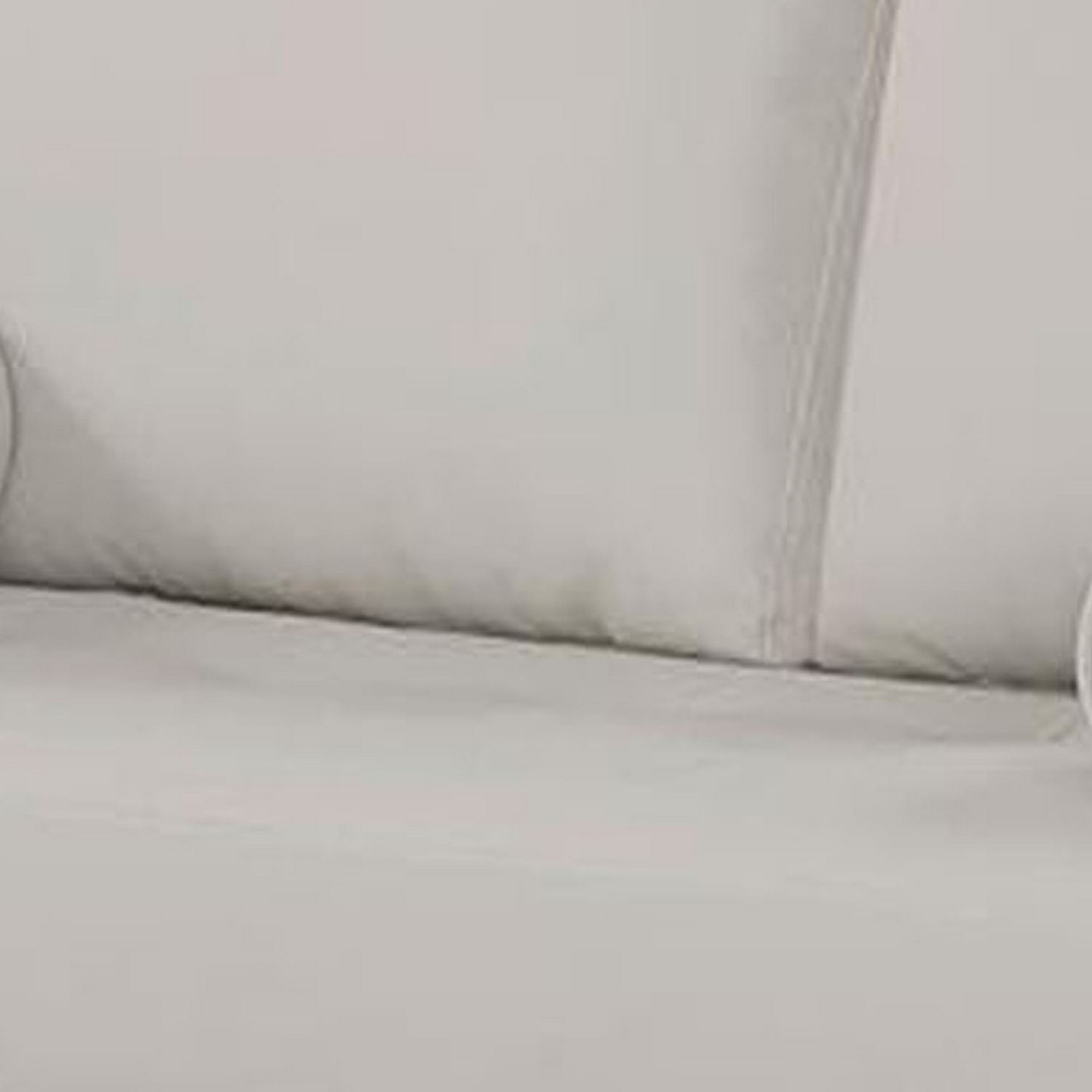 Quzi 52 Inch Loveseat, USB Port, Bolster Pillows, Tapered Legs, Off White