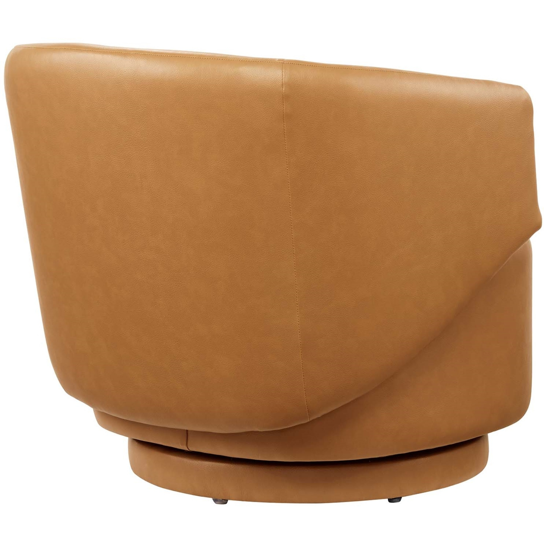 Celestia Vegan Leather Fabric and Wood Swivel Chair