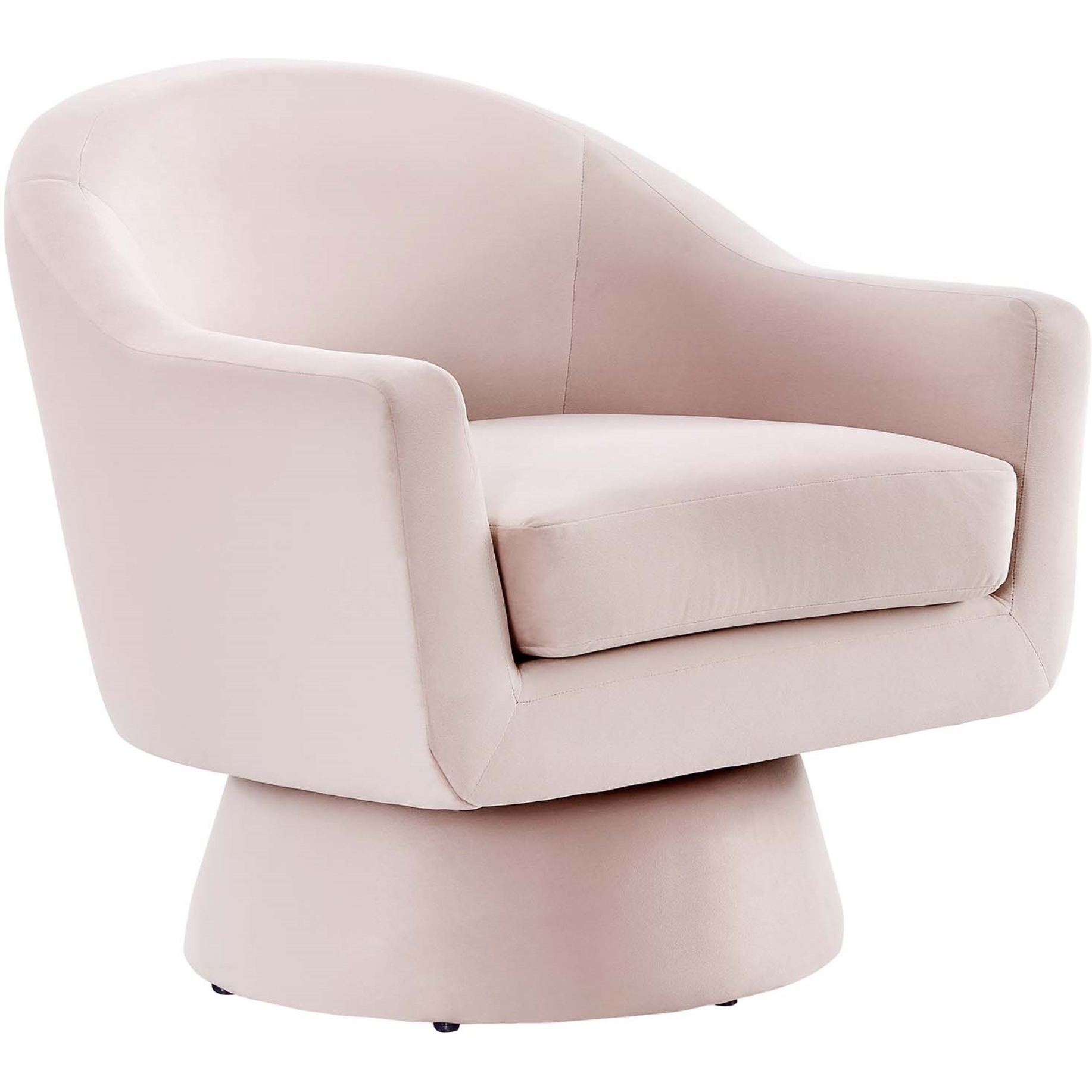 Astral Performance Velvet Fabric and Wood Swivel Chair