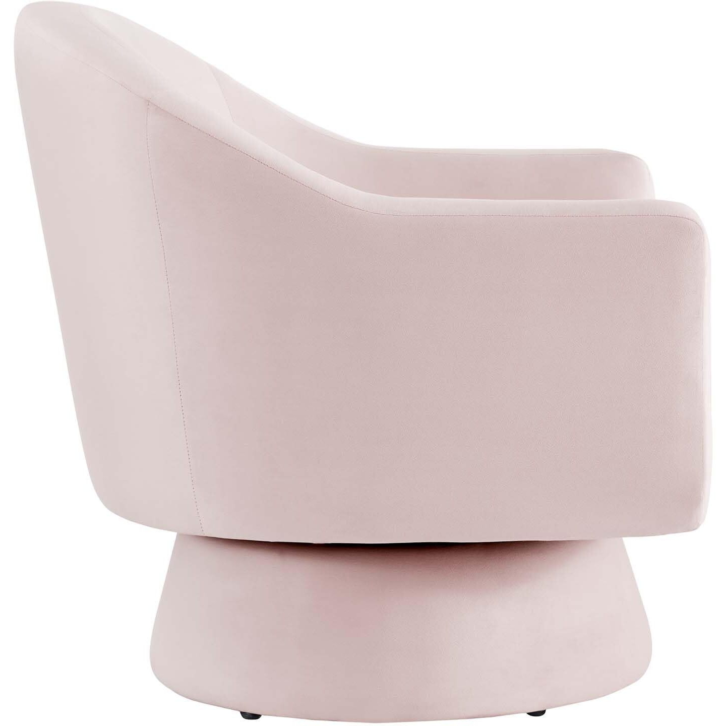 Astral Performance Velvet Fabric and Wood Swivel Chair