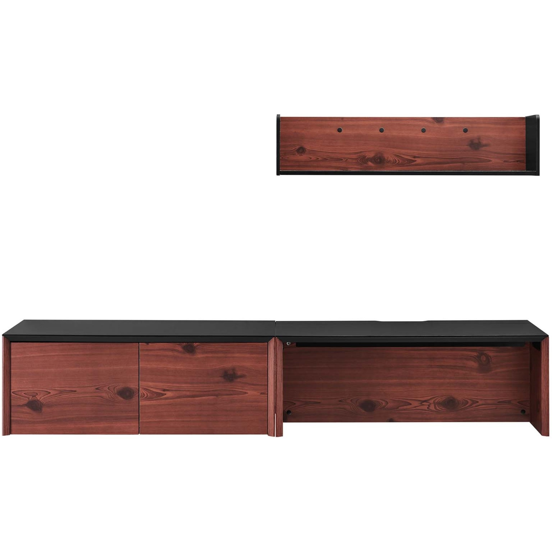Kinetic 38" Wall-Mount Office Desk With Cabinet and Shelf