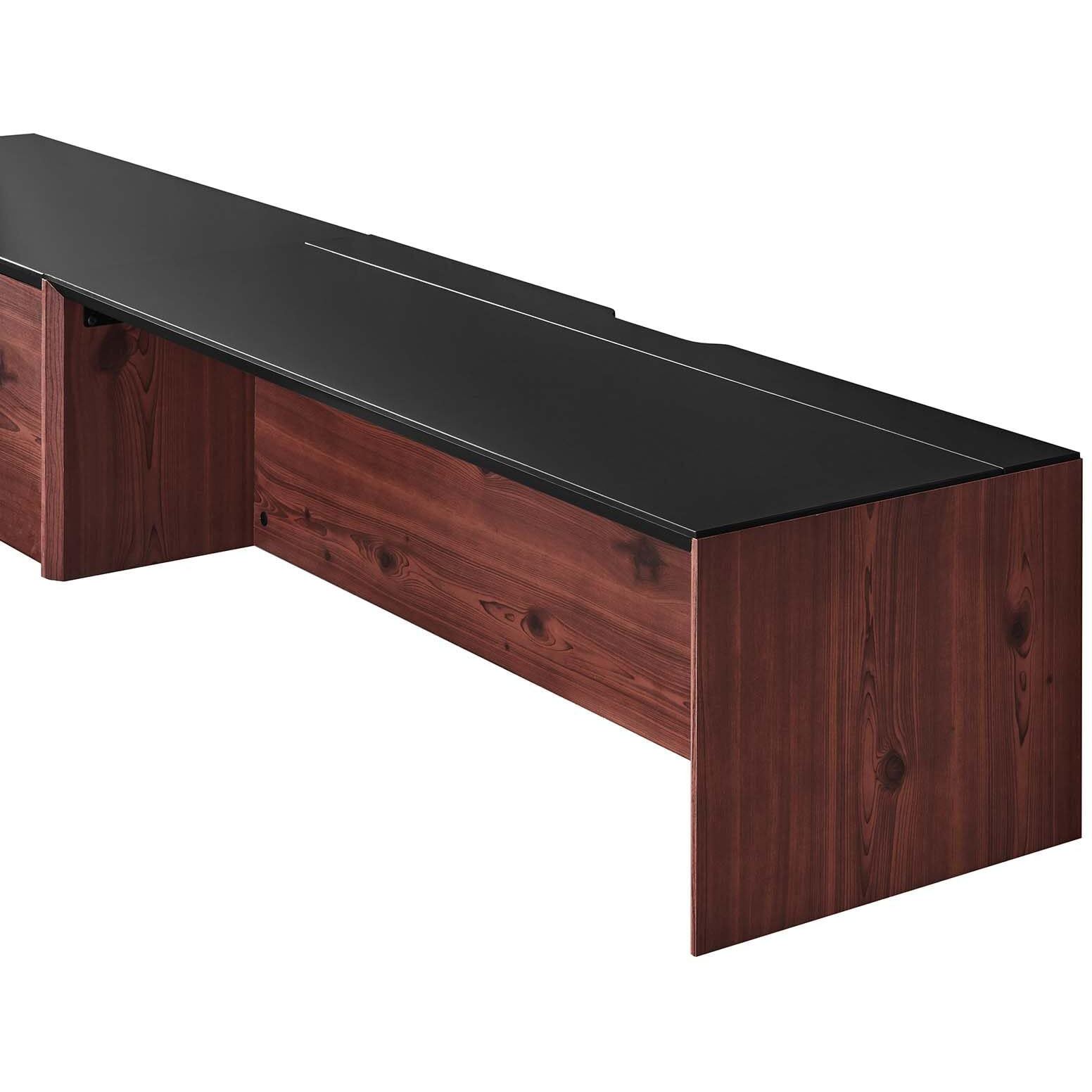 Kinetic 49" Wall-Mount Office Desk With Cabinet and Shelf