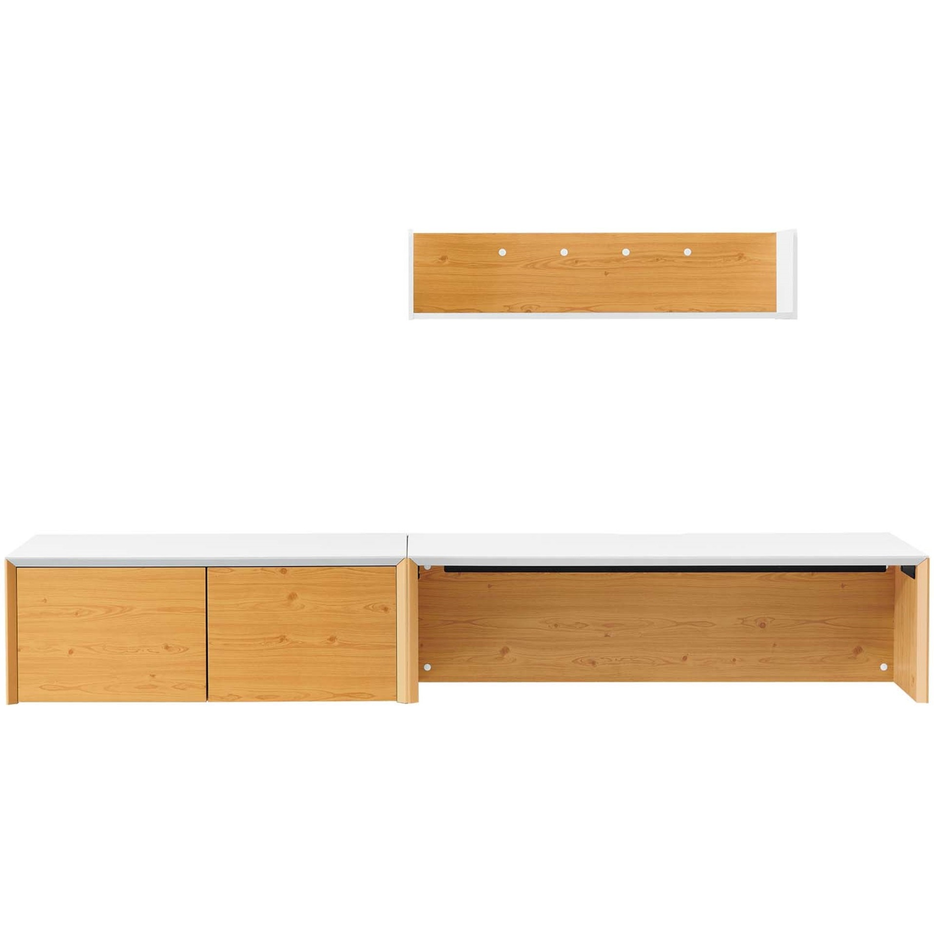 Kinetic 49" Wall-Mount Office Desk With Cabinet and Shelf