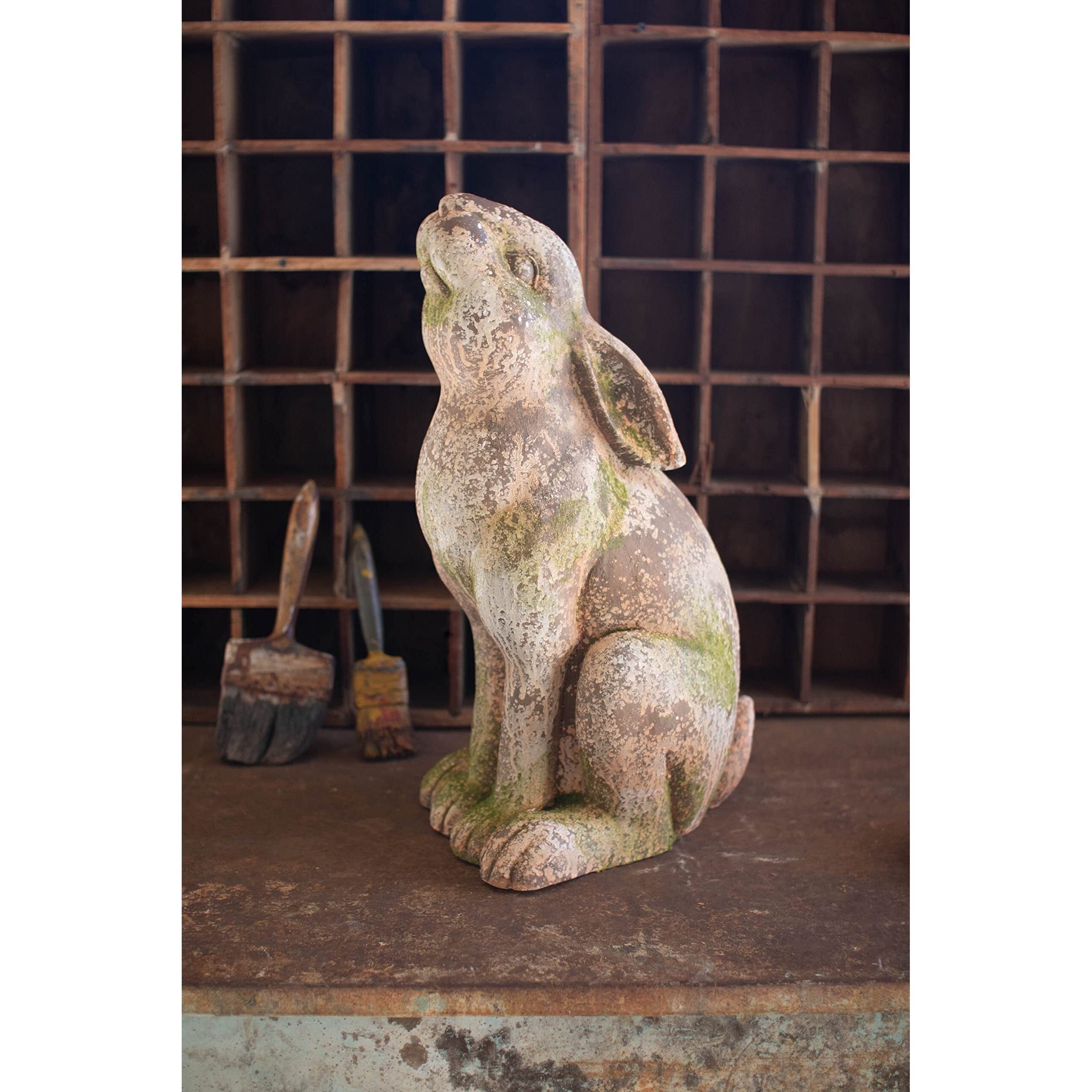 FAUX CONCRETE RABBIT - HEAD UP