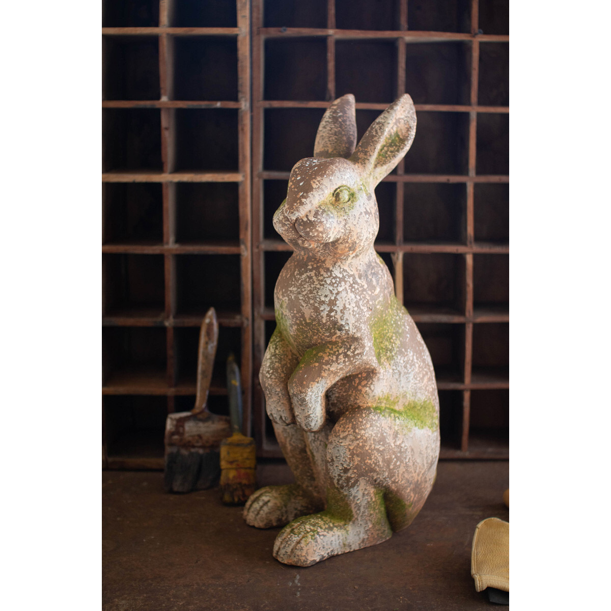 FAUX CONCRETE RABBIT - HEAD FORWARD