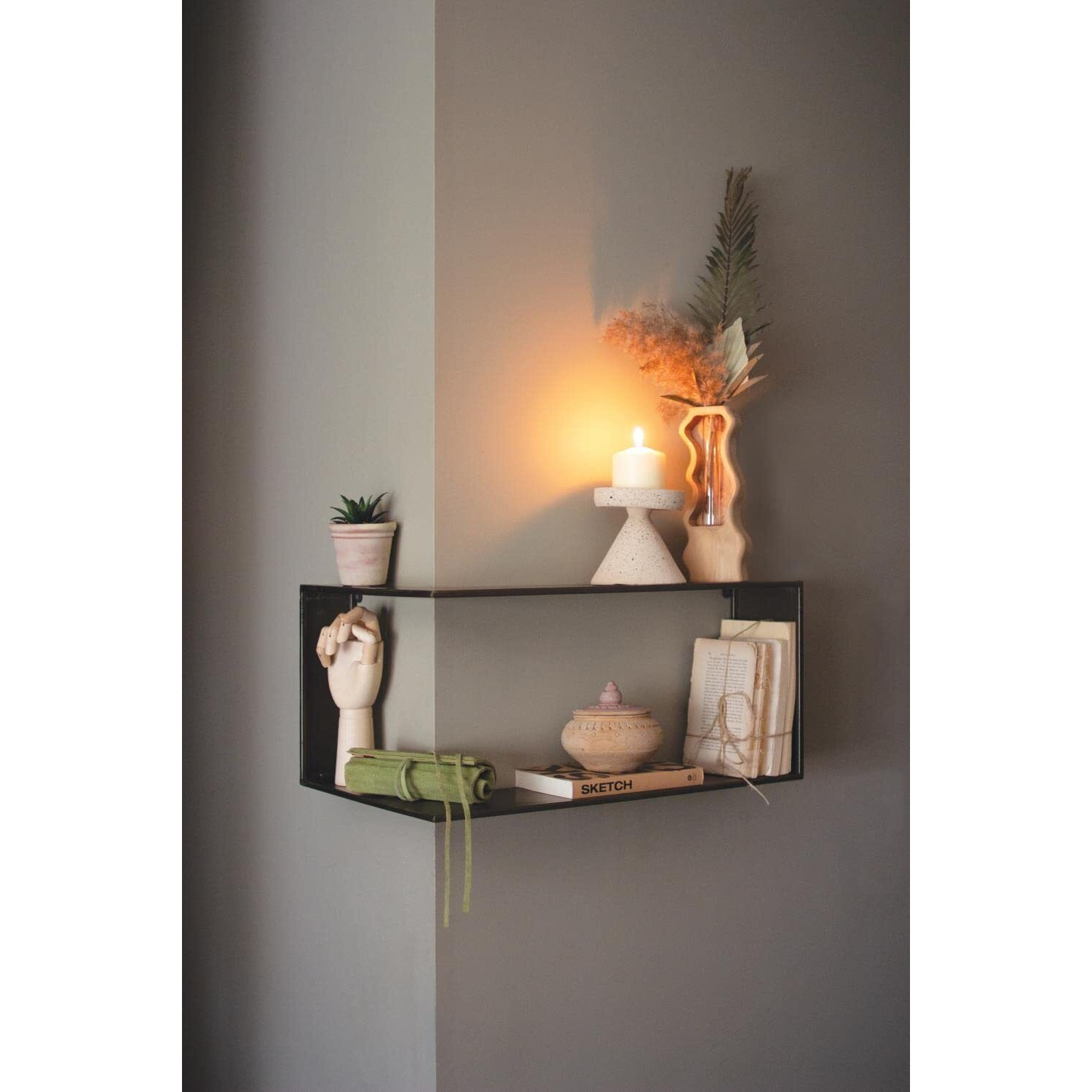 METAL CORNER WALL SHELF