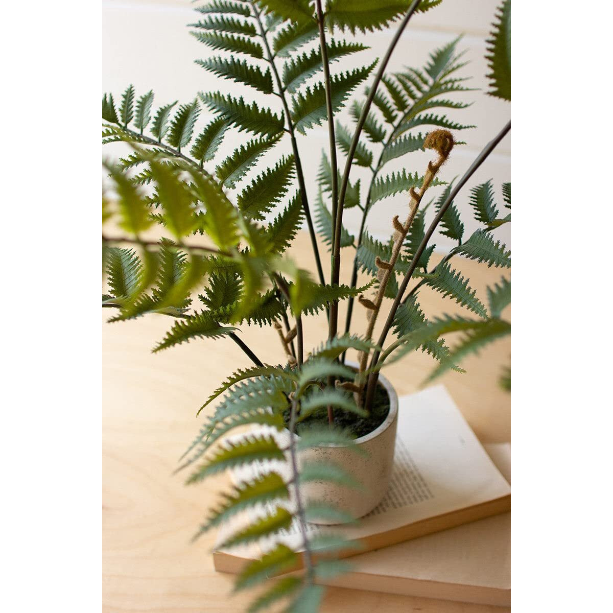 ARTIFICIAL FERN IN A CEMENT POT