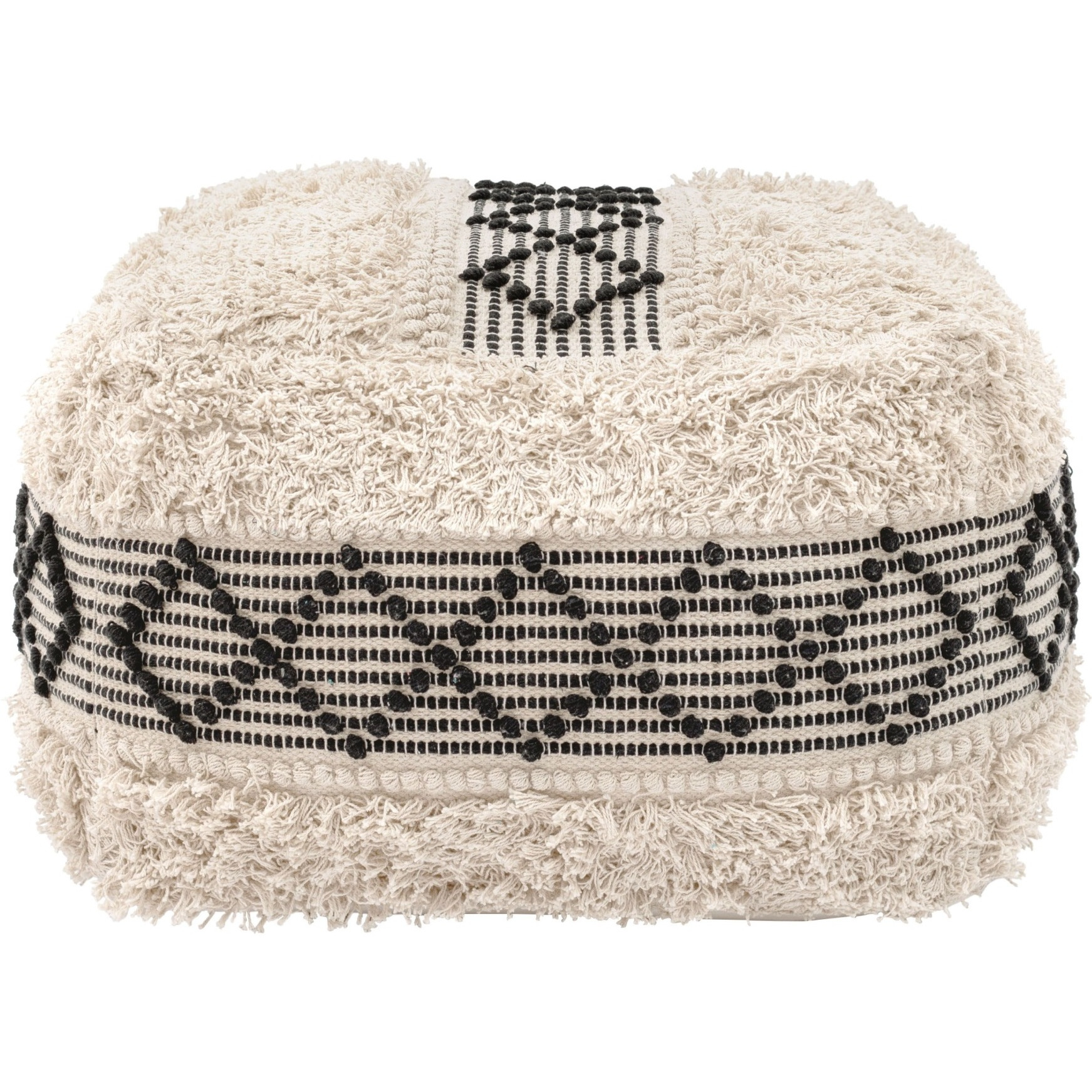 Pisco Ottoman Beige & Black