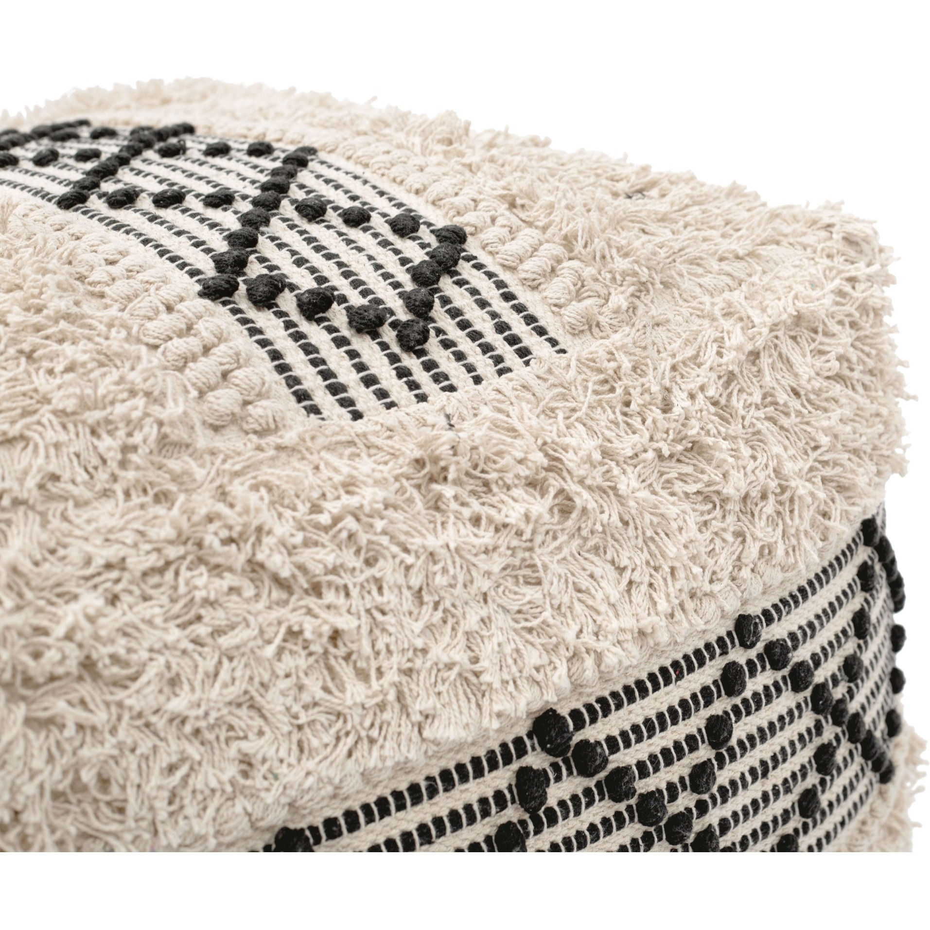 Pisco Ottoman Beige & Black