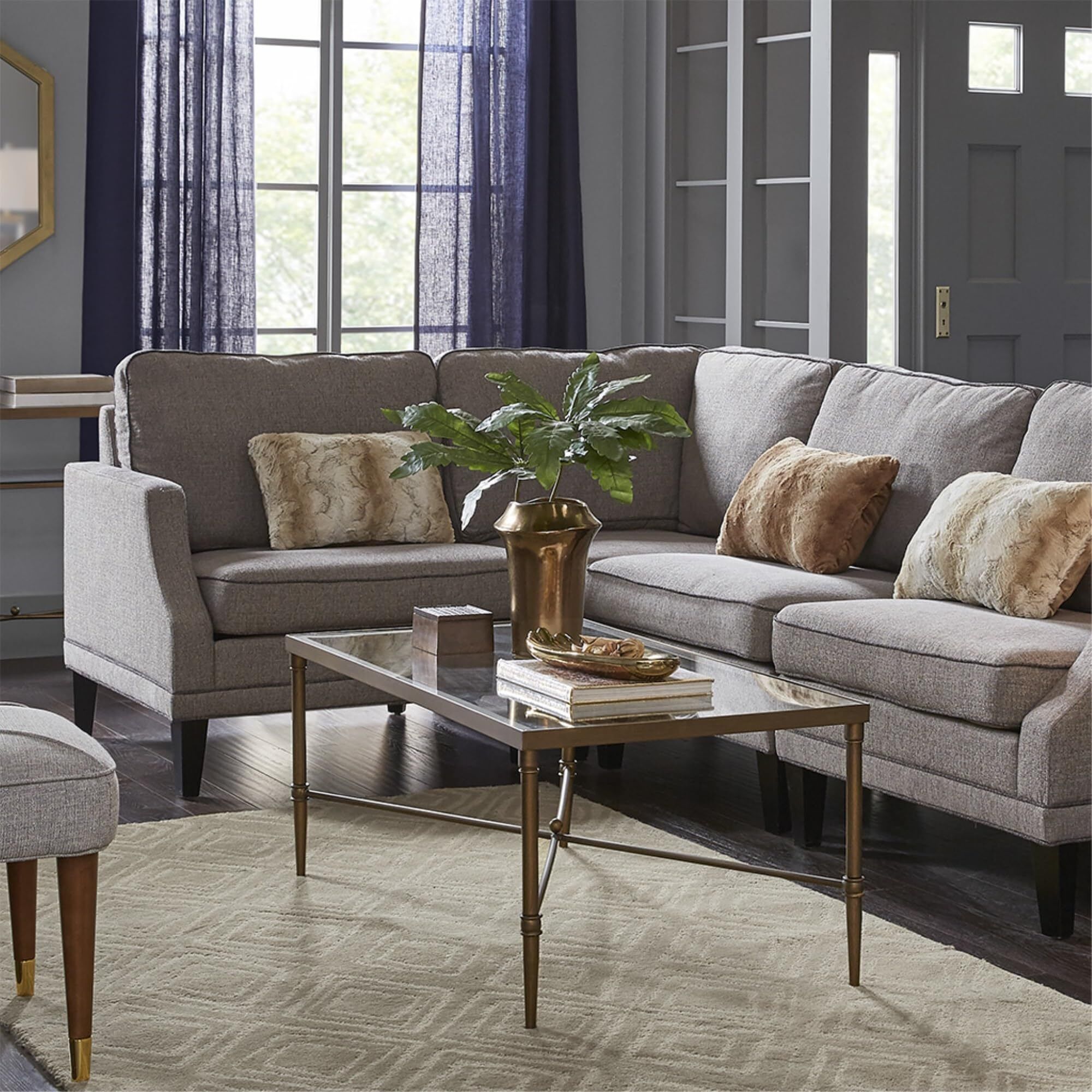 Bronze Metal Frame Coffee Table with Tempered Glass Top - Elegant and Sturdy Focal Point for Any Space - Easy Assembly - Timeless and Classic Design - Suitable for Various Interior Styles