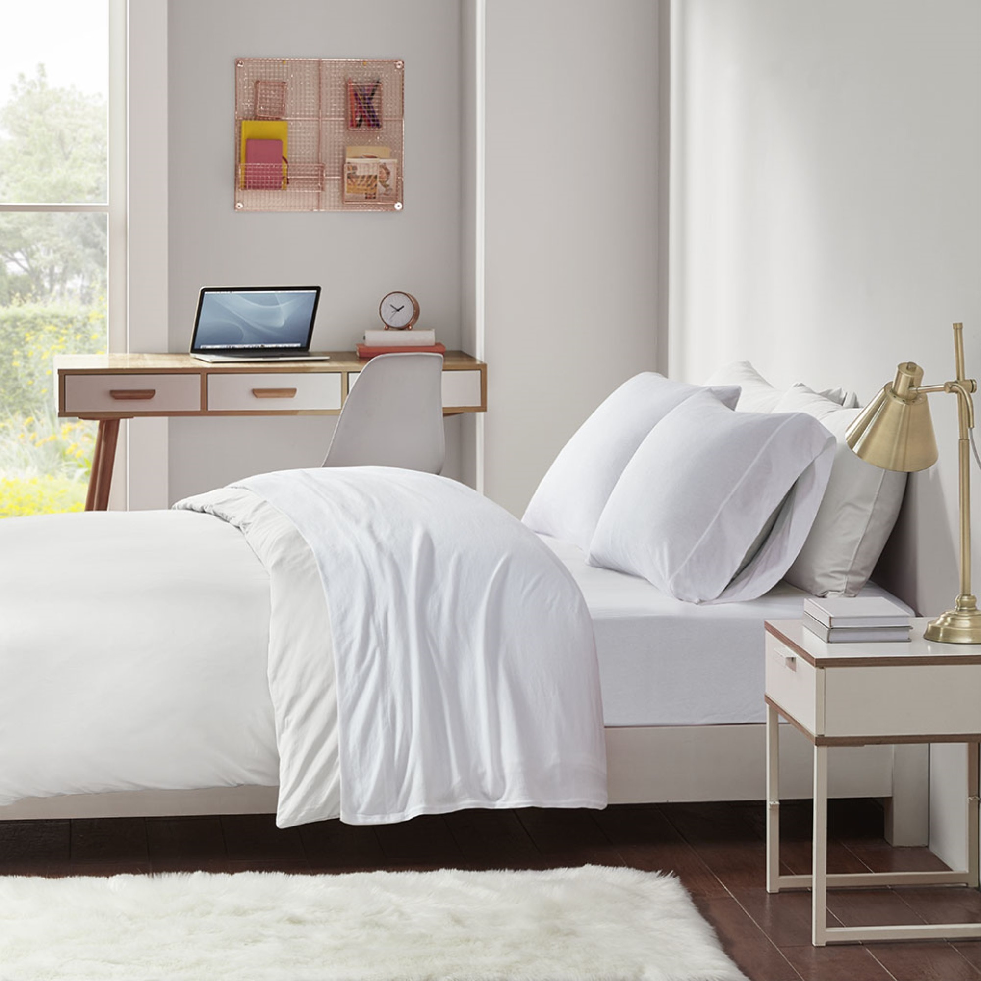 Ultimate Comfort All-Season Jersey Knit Cotton Blend Sheet Set - Luxurious & Cozy Bedding for Year-Round Comfort - Machine Washable & Snug Fit - Upgrade Your Bedding Experience