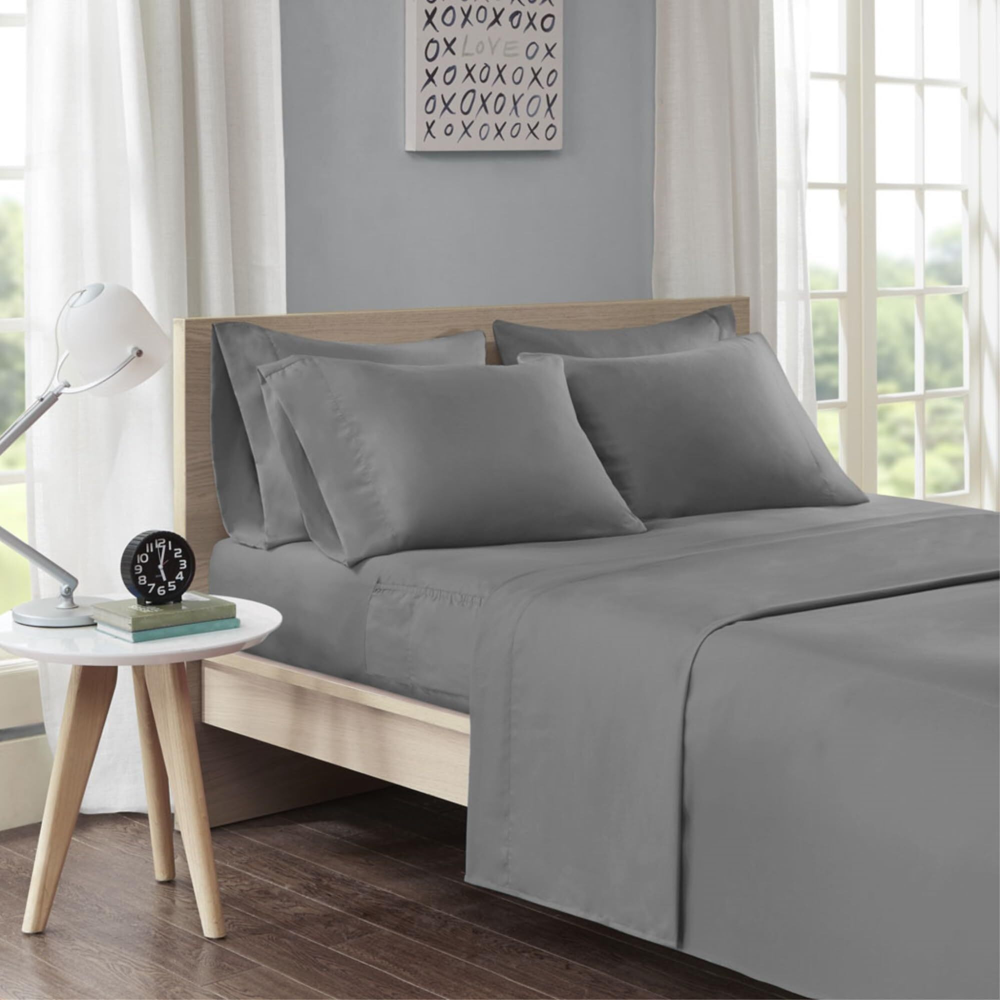 Ergode Sheet Set with Side Storage Pockets - Soft & Smooth Fabric - Elastic Pockets for Devices - OEKO-TEX Certified - Complete Bedding Ensemble - Upgrade Your Bedroom with Style & Practicality